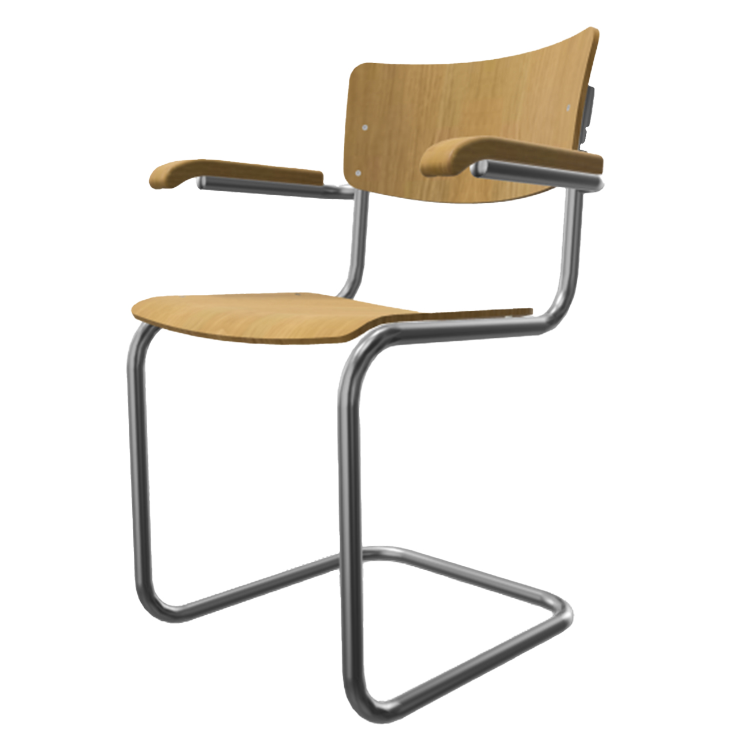 Thonet - S43F Freischwinger chrom / eiche natur