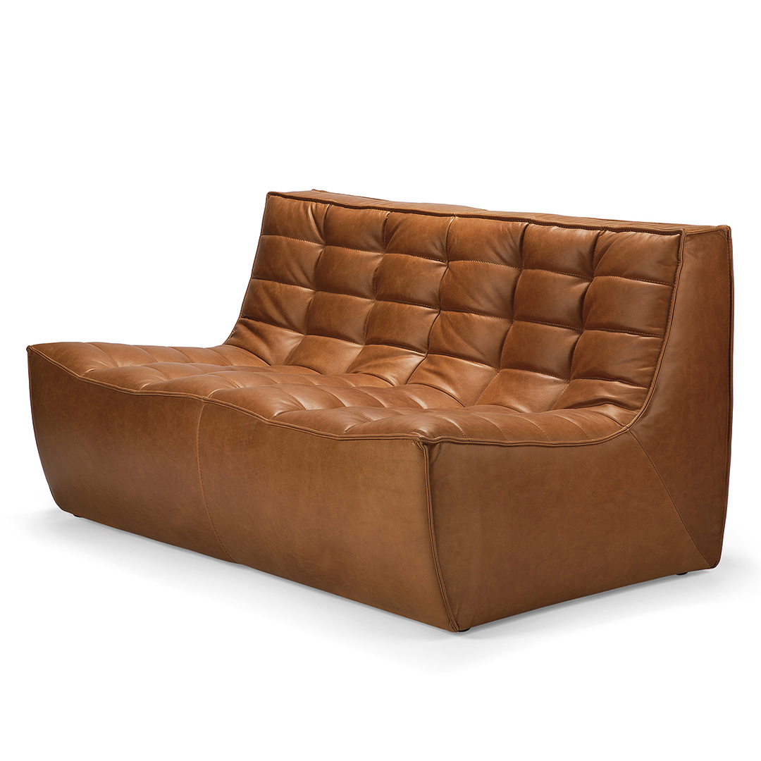 ethnicraft n701 sofa leder zweisitzer seitlich 84039