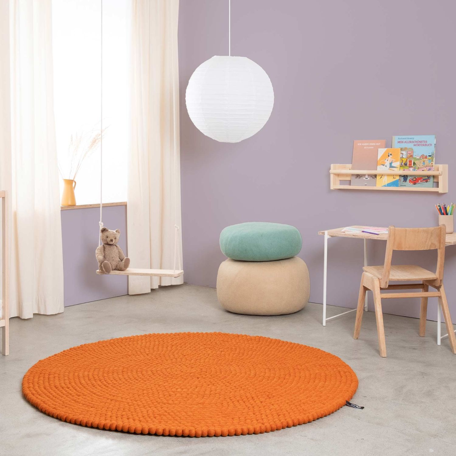 myfelt - Afra Filzkugelteppich rund 120 cm