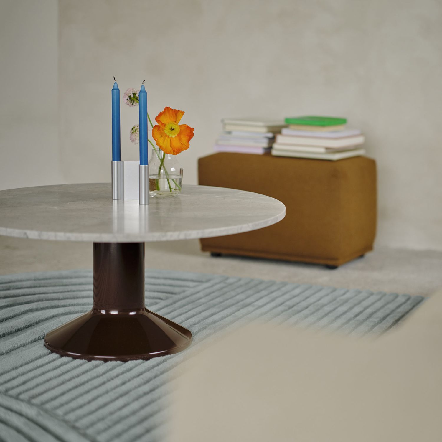 Muuto - Midst Couchtisch Ø 90 cm grauer marmor / schwarz