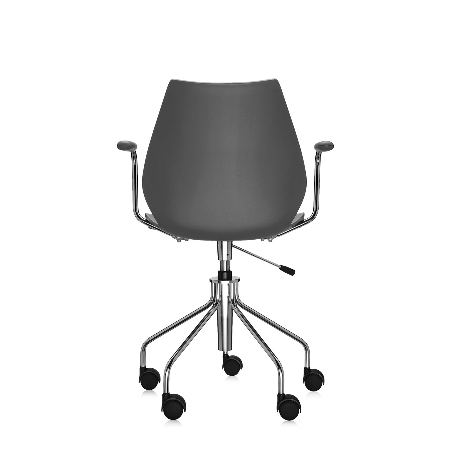 Kartell - Maui Drehstuhl mit Armlehnen purpurrot