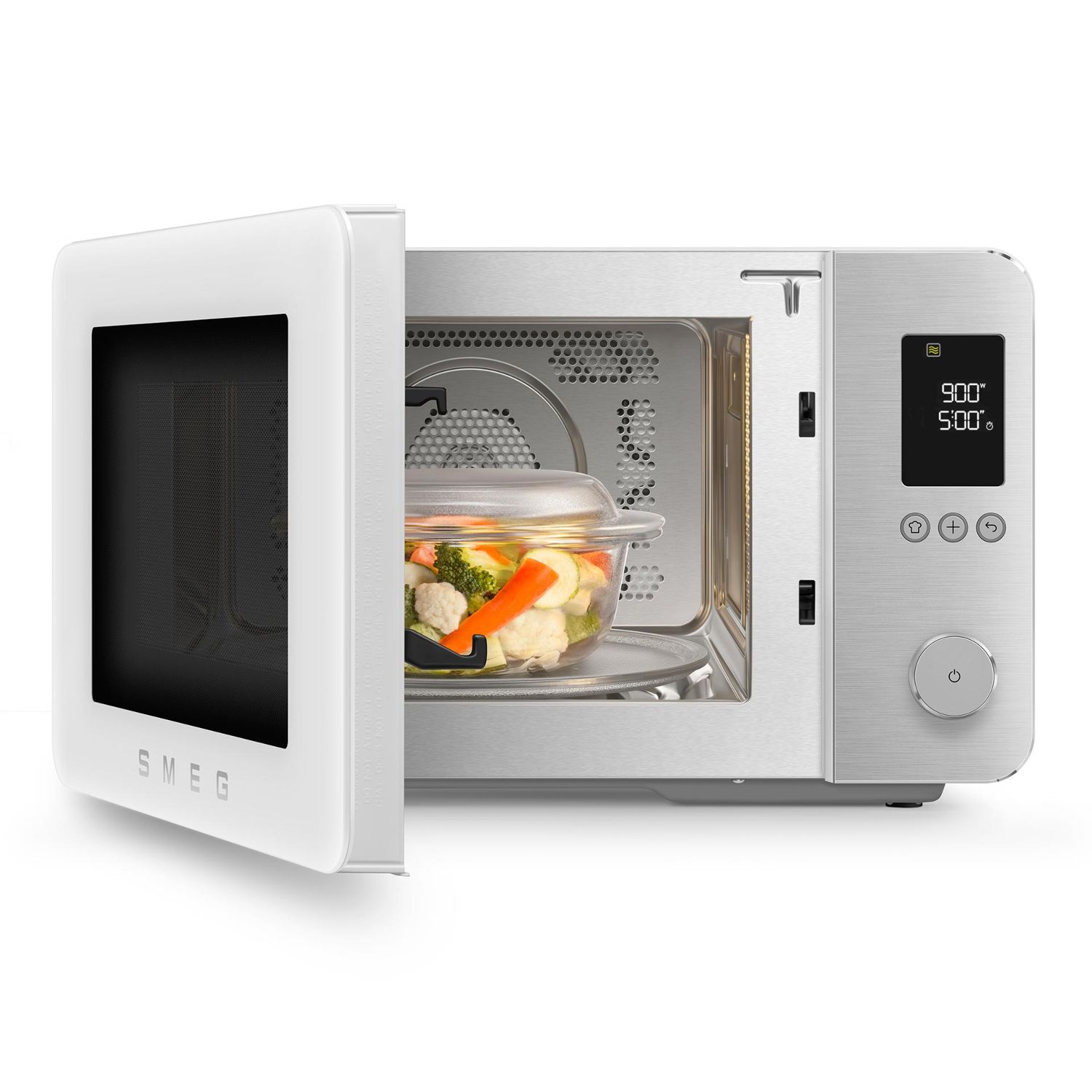 SMEG - Kombi-Mikrowelle mit Air Fry MOC02 weiß