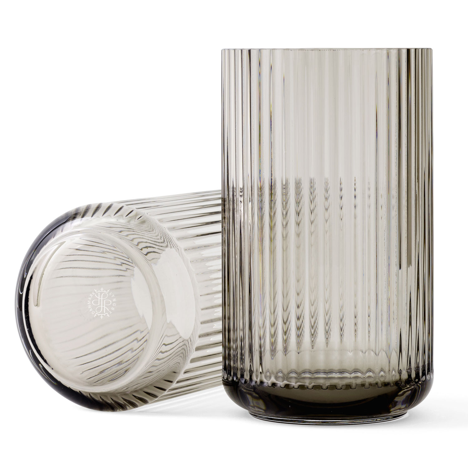 Lyngby vase glas smoke 25cm 201107