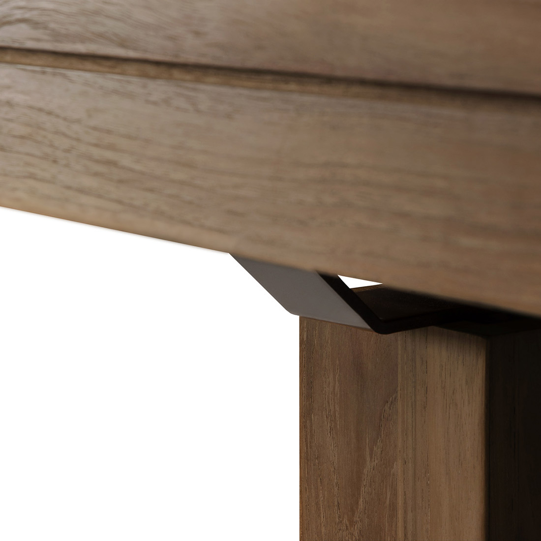 ethnicraft double teakholz tisch ausziehbar extreme close up verankerung beine oberflaeche 88804