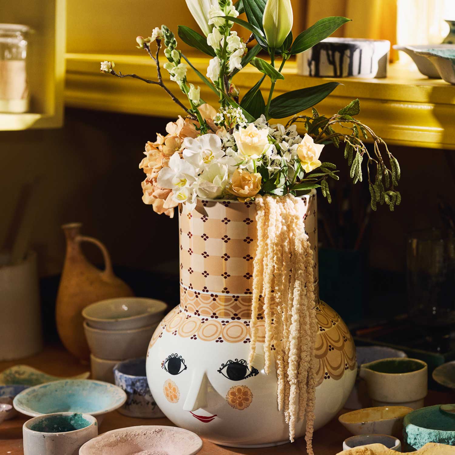 Björn Wiinblad - Olga Vase H35 cm sand