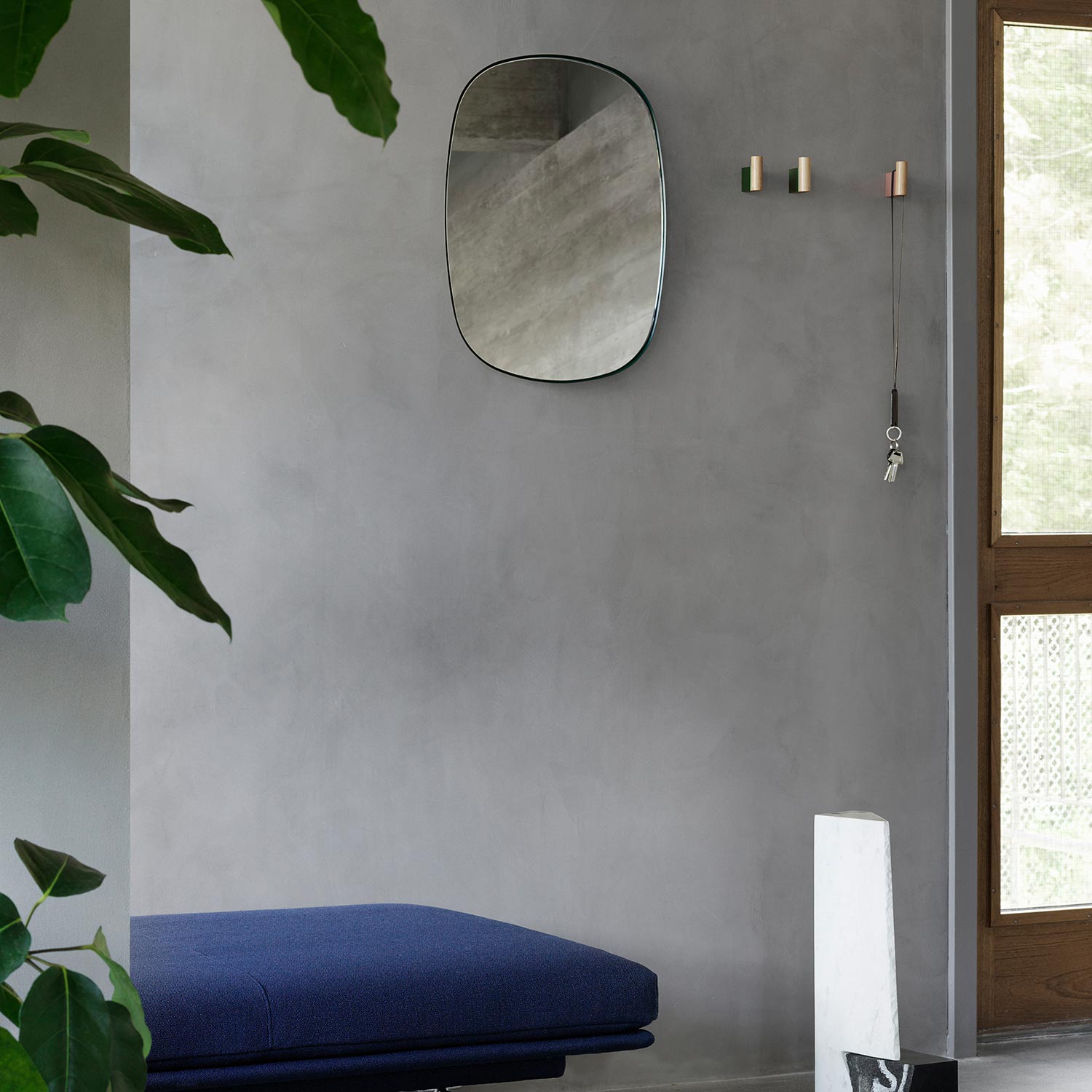 flur muuto framed mirror  small dark green 62933
