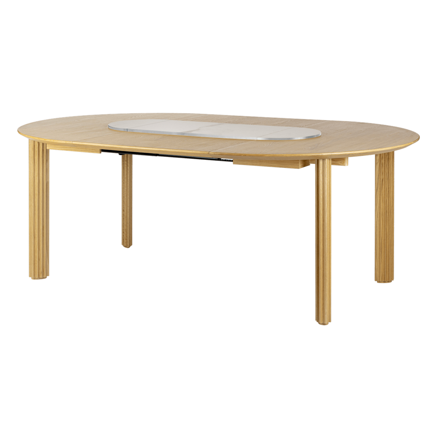 UMAGE - Comfort Circle Tisch rippled eiche & bianco steel