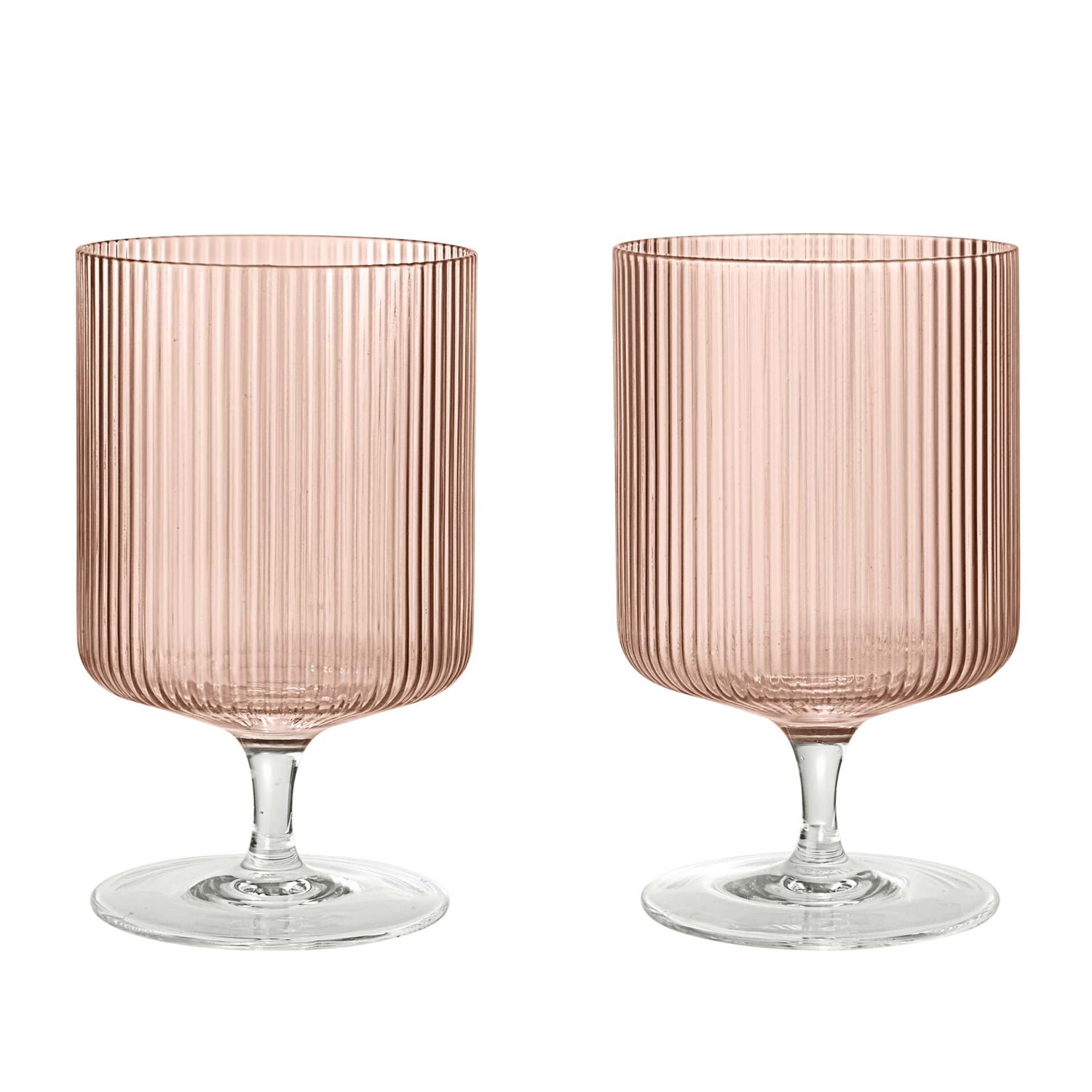 Ferm Living - Ripple Weinglas 2er Set blush
