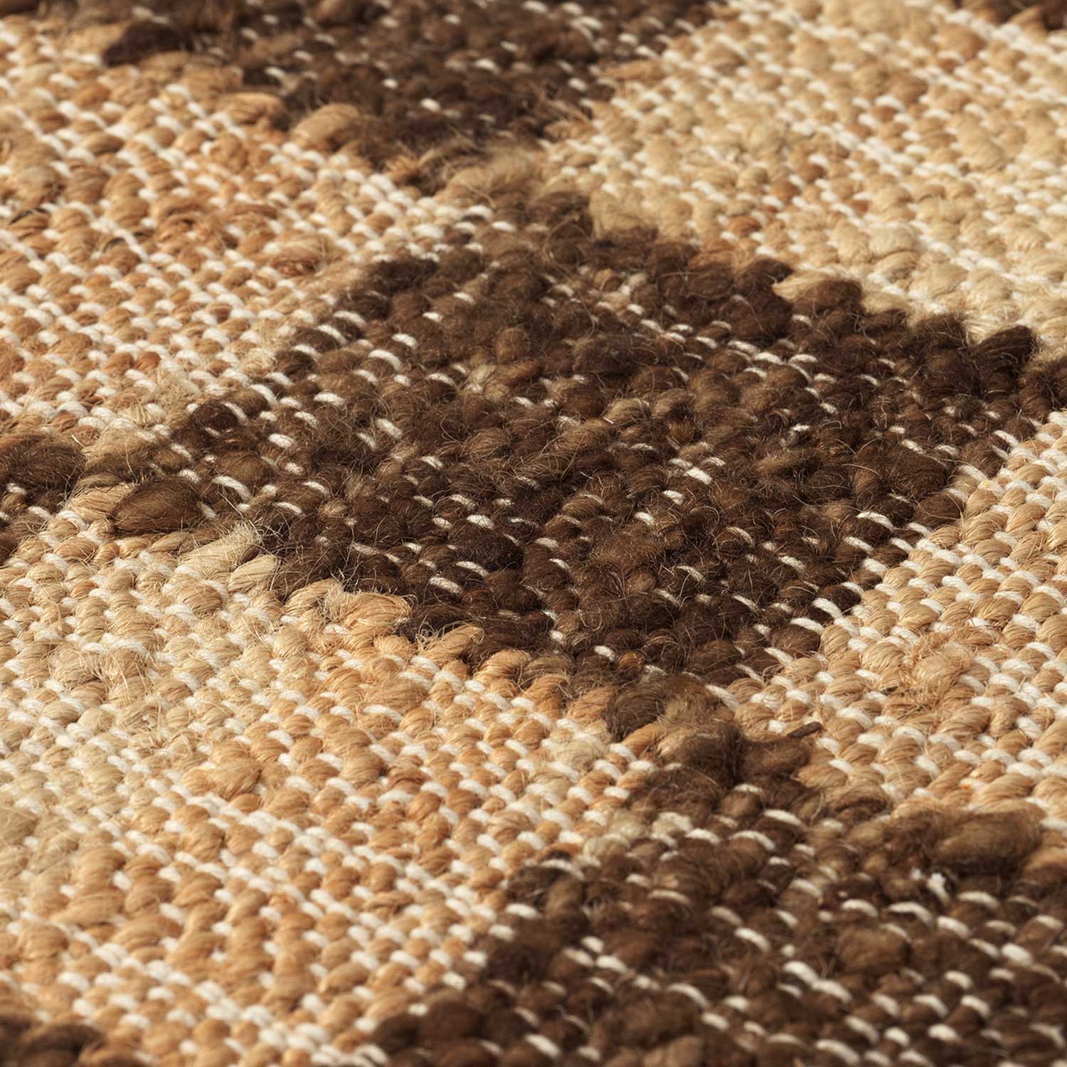 fermLIVING Check Wool Jute Teppich 200x300 CoffeeNatural Detailansicht 1104268677 101132