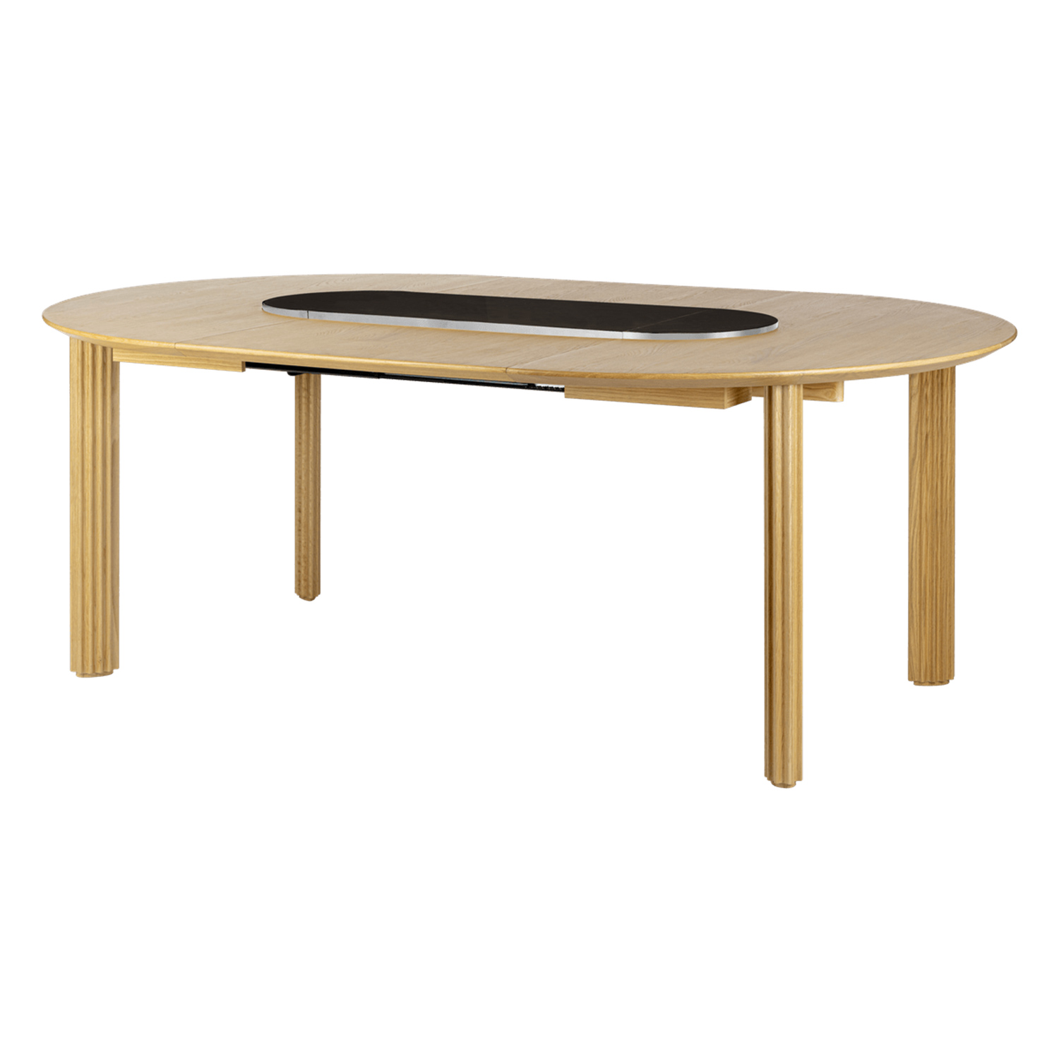 UMAGE - Comfort Circle Tisch rippled eiche & nero steel