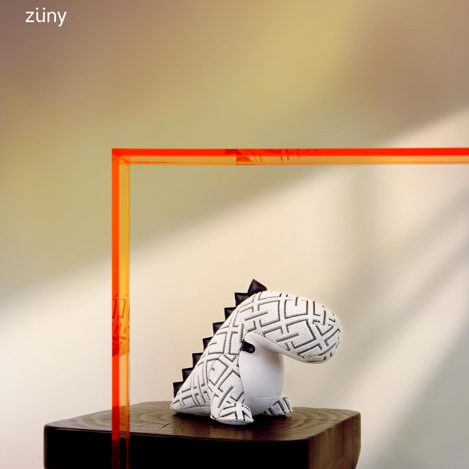Züny - Buchstütze Dinosaurier Bobo (Kvadrat Grid) weiß