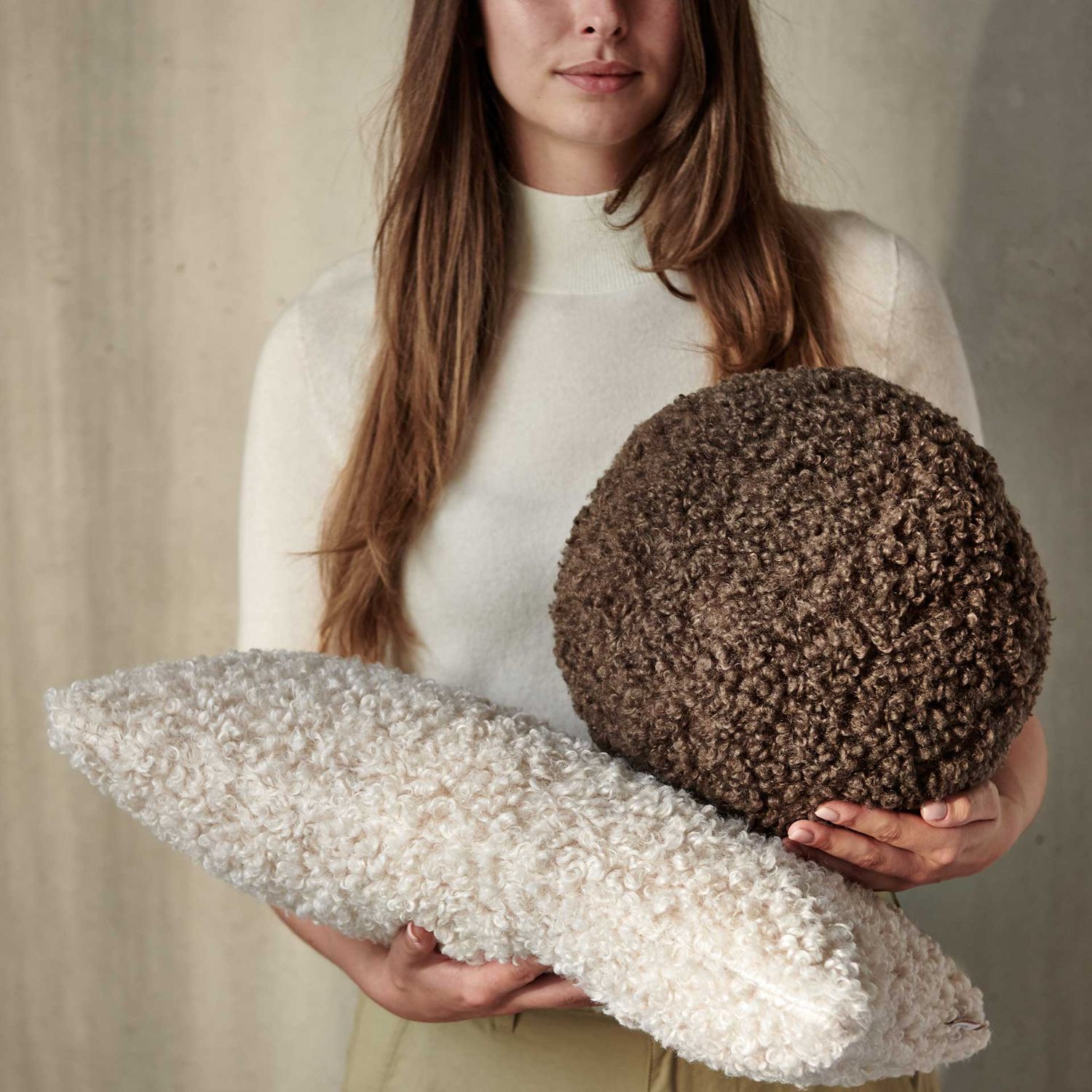blomus - TEDDY rundes Kissen sharkskin