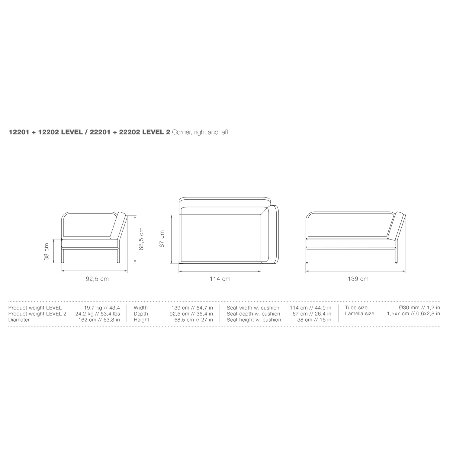 houe level 2 corner abmessungen 93283