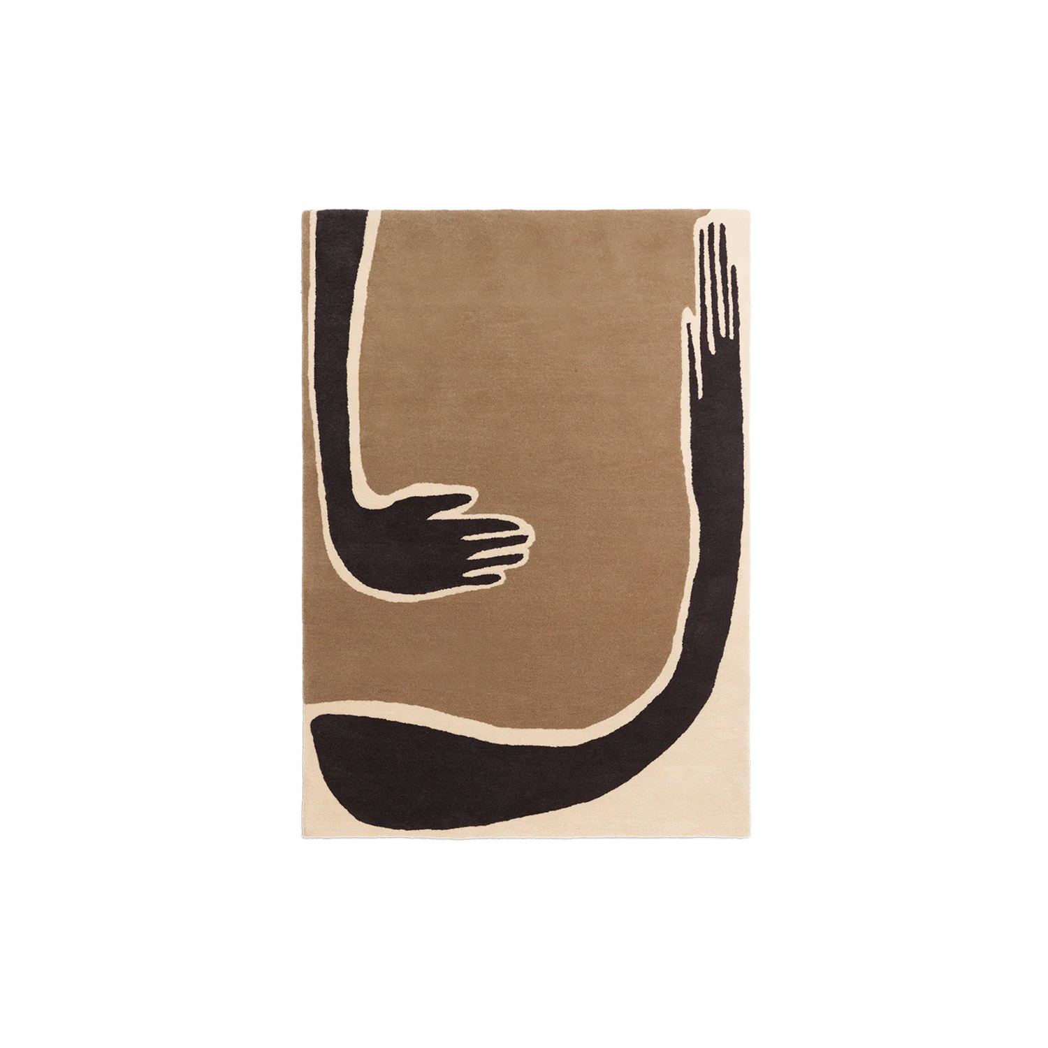 ferm LIVING Pose Tuftingteppich dark coffee off white 140x200cm 1104269827 104554