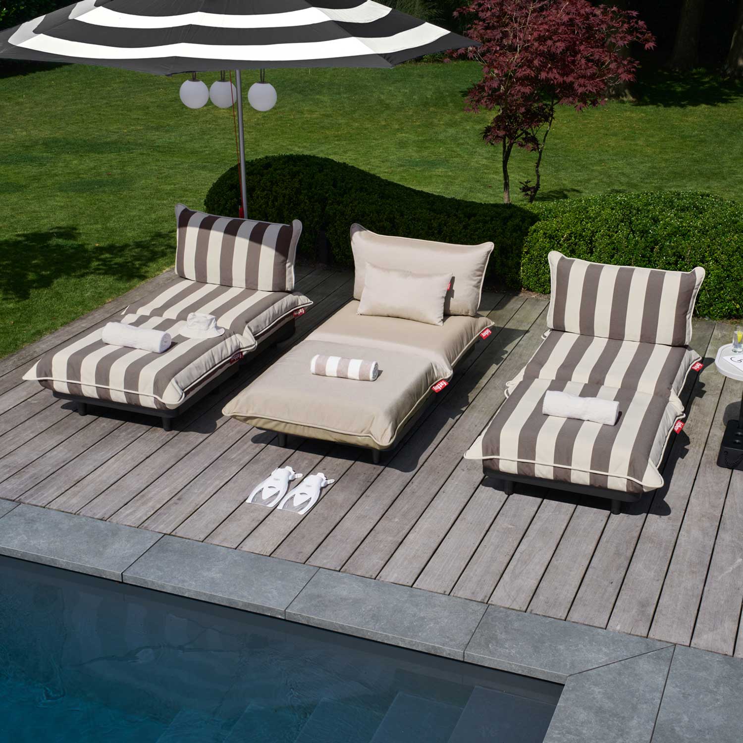 Fatboy - Paletti Stripe Cacao Sitzecke links