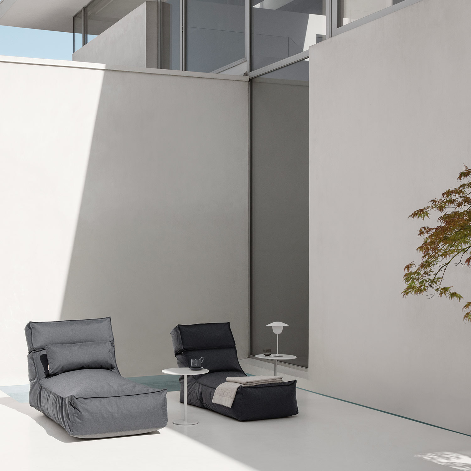 blomus ani tischleuchte weiss ambiente outdoor liege 82675