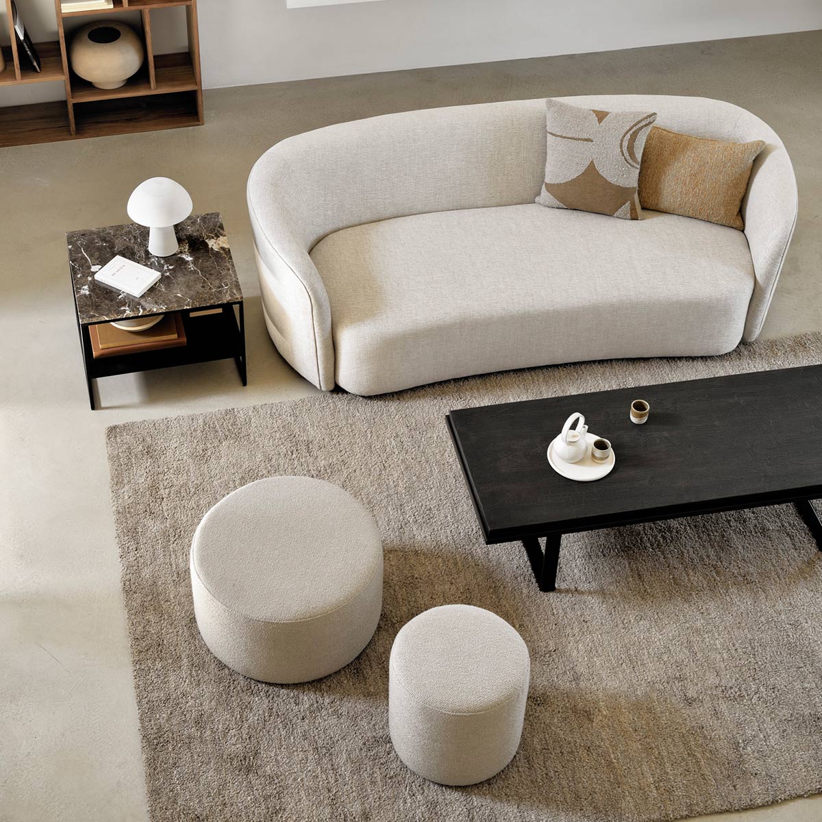 dunes ethnicraft teppich wolle lifestyle regal sofa dunkel 86478