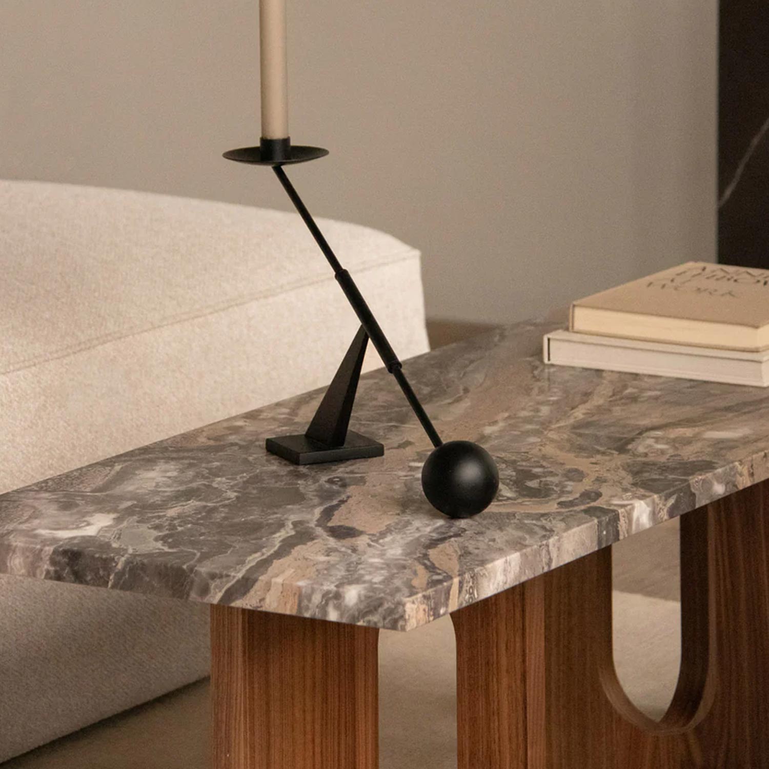 Audo - Androgyne Loungetisch Natural Oak/Grey Galaxy Marble