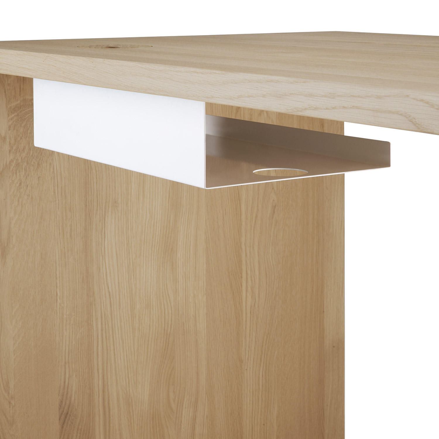ethnicraft kabelwanne weiss am Tisch 2 98818
