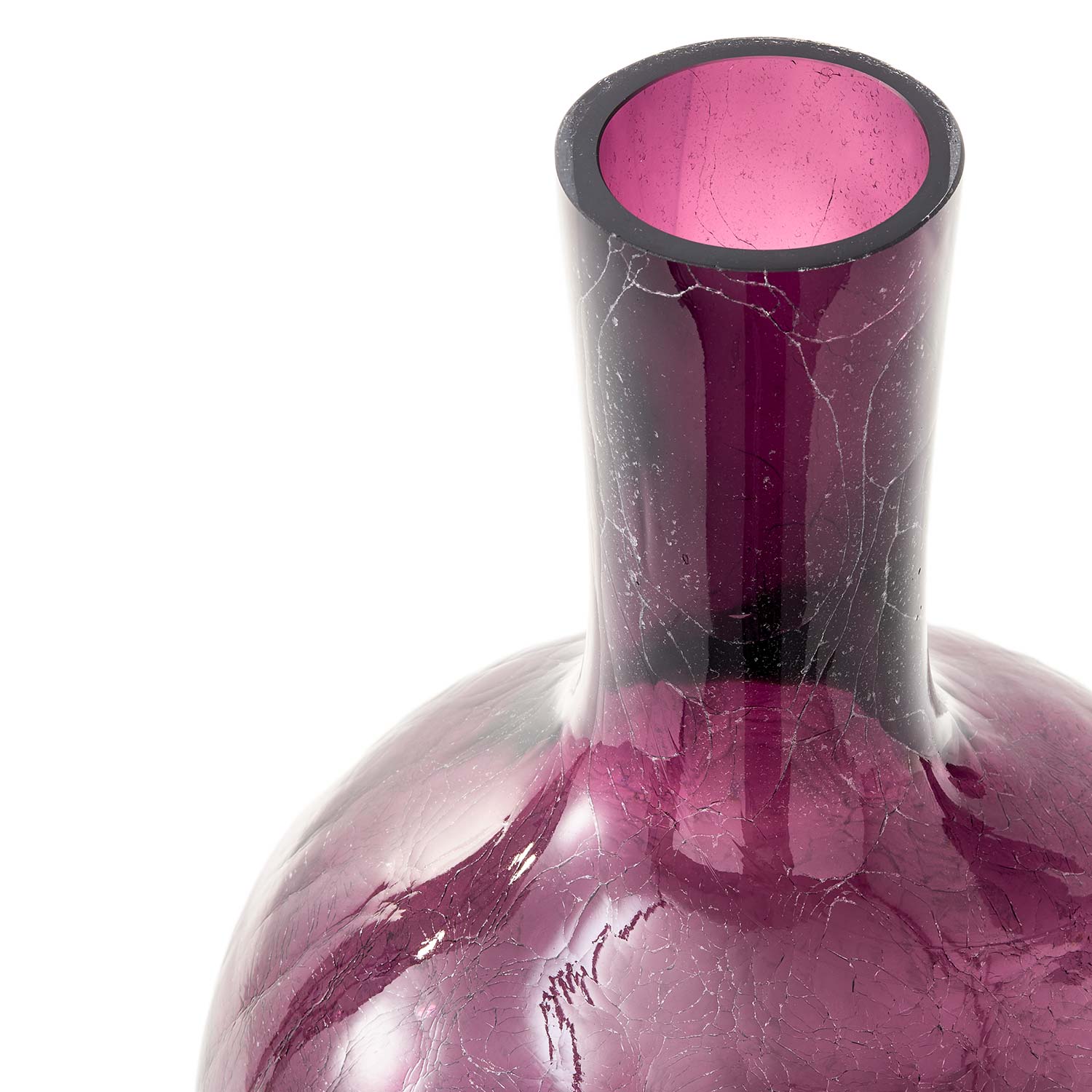 Pols Potten - Crackled Glass Ball Body Vase L dunkelgrün