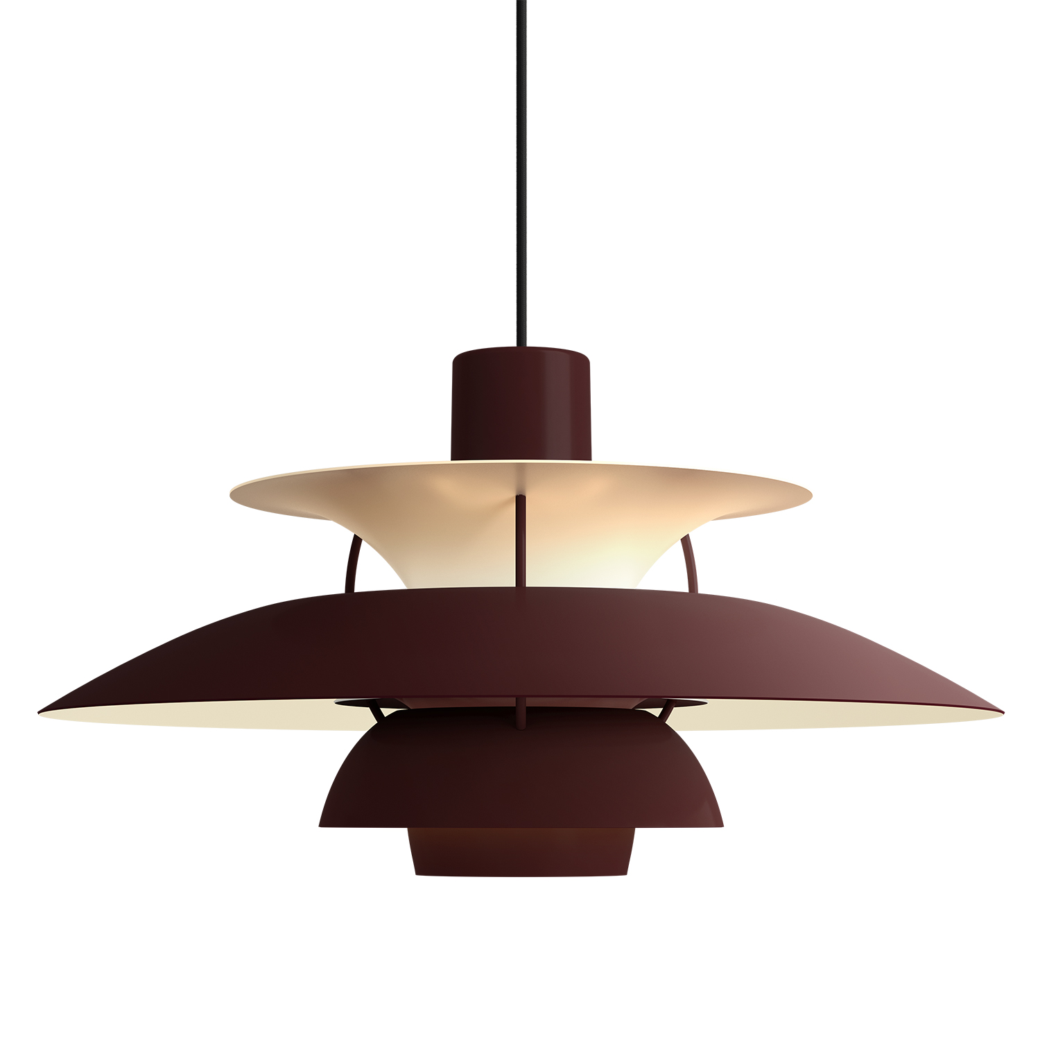 Lous Poulsen  PH 5 Pendelleuchte monochrome burgunder 106224