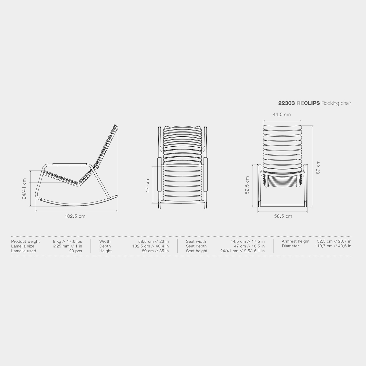 houe reclips rocking chair abmessungen 99010
