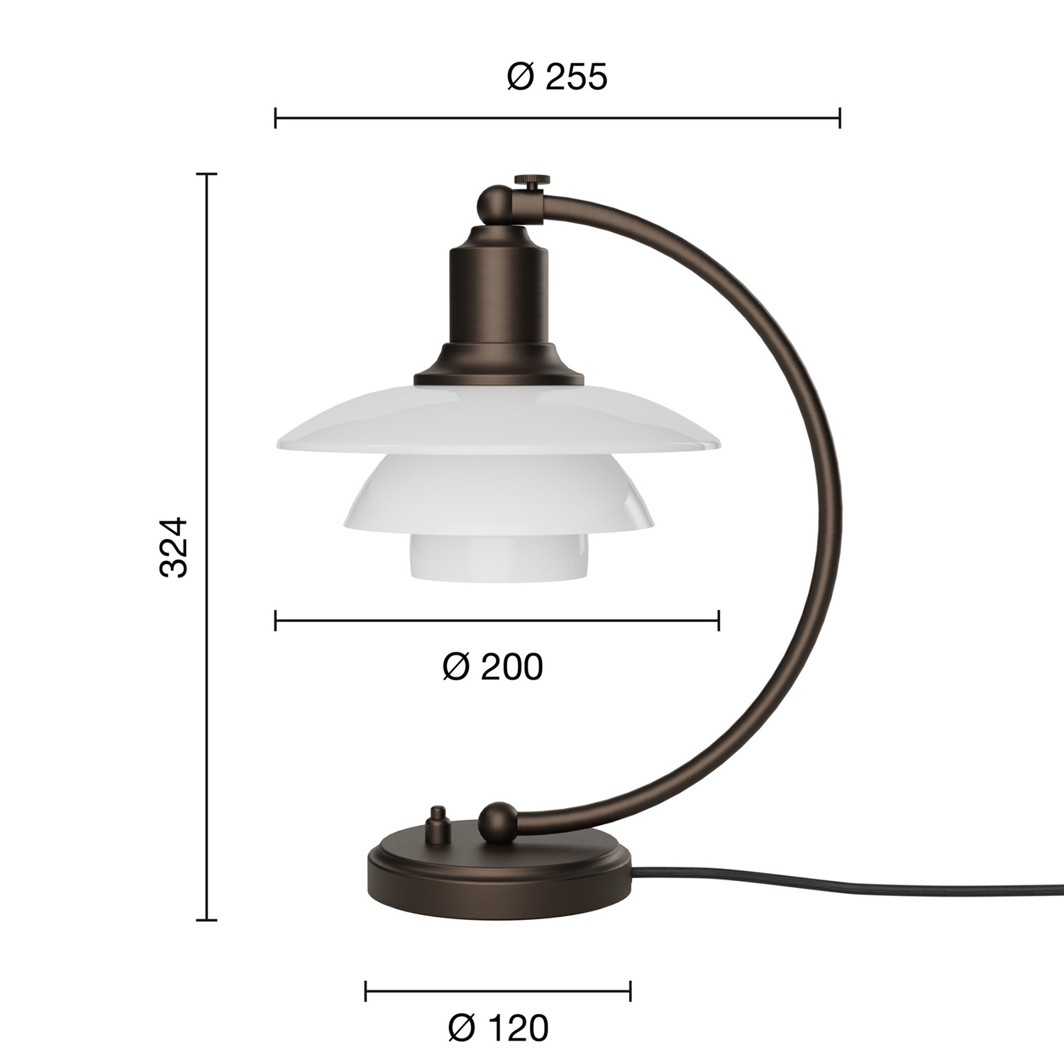 Louis Poulsen - PH 2/2 Luna Tischleuchte aged brass