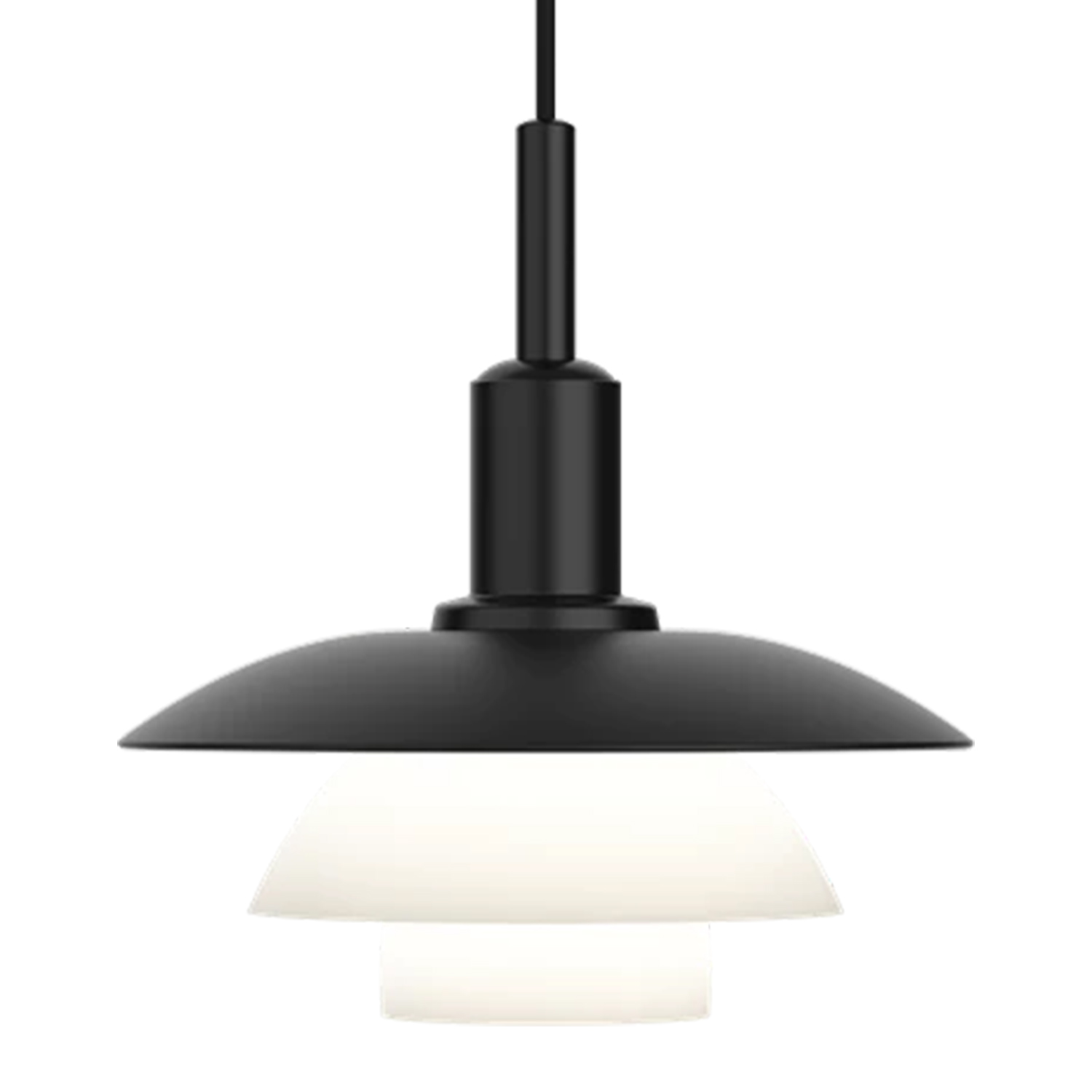 Louis Poulsen - PH 3/3 Pendelleuchte metal black/Opalglas