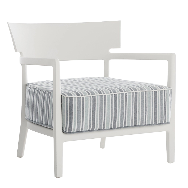 Kartell - Cara Mat Outdoor Sessel weiß / grüne Linien