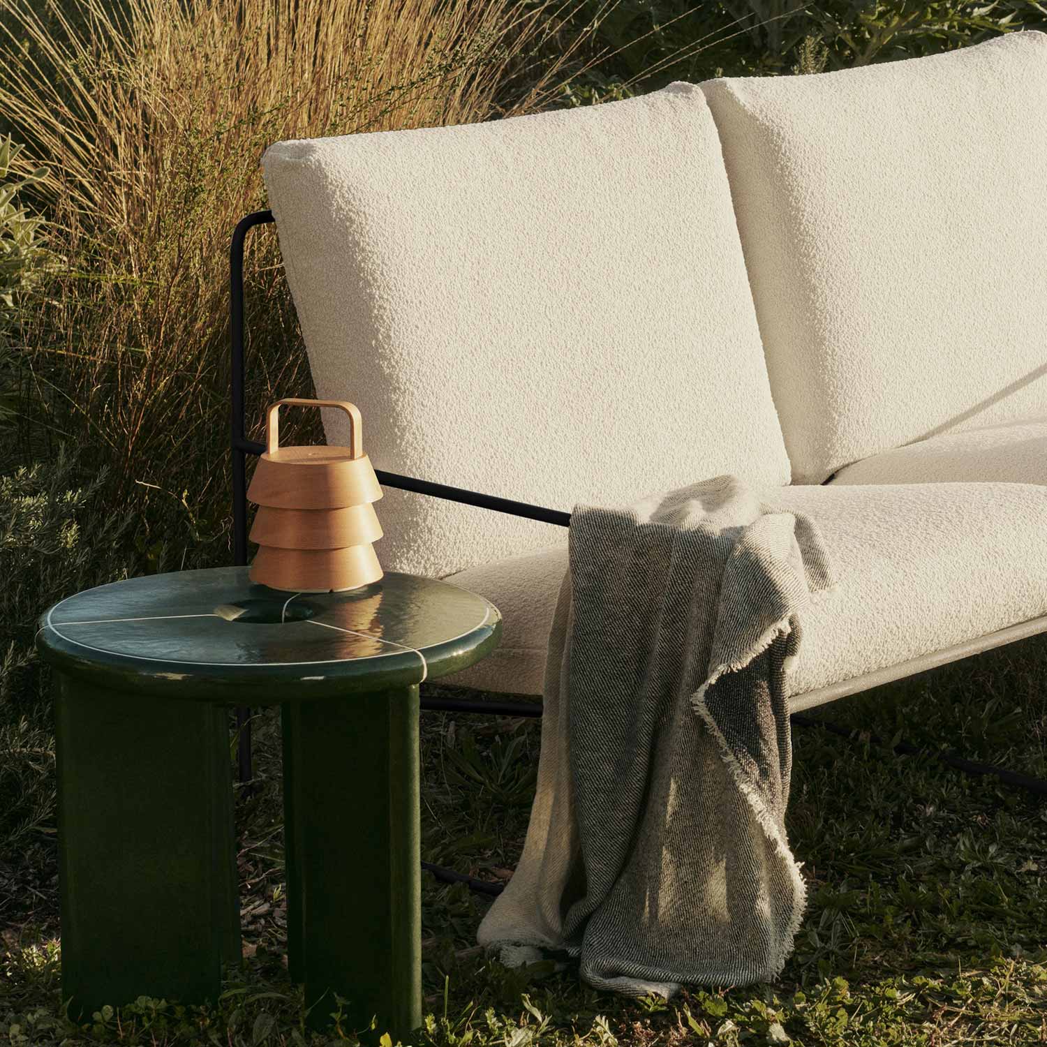 Ferm Living - Pila Leinentuch khaki/aged gold