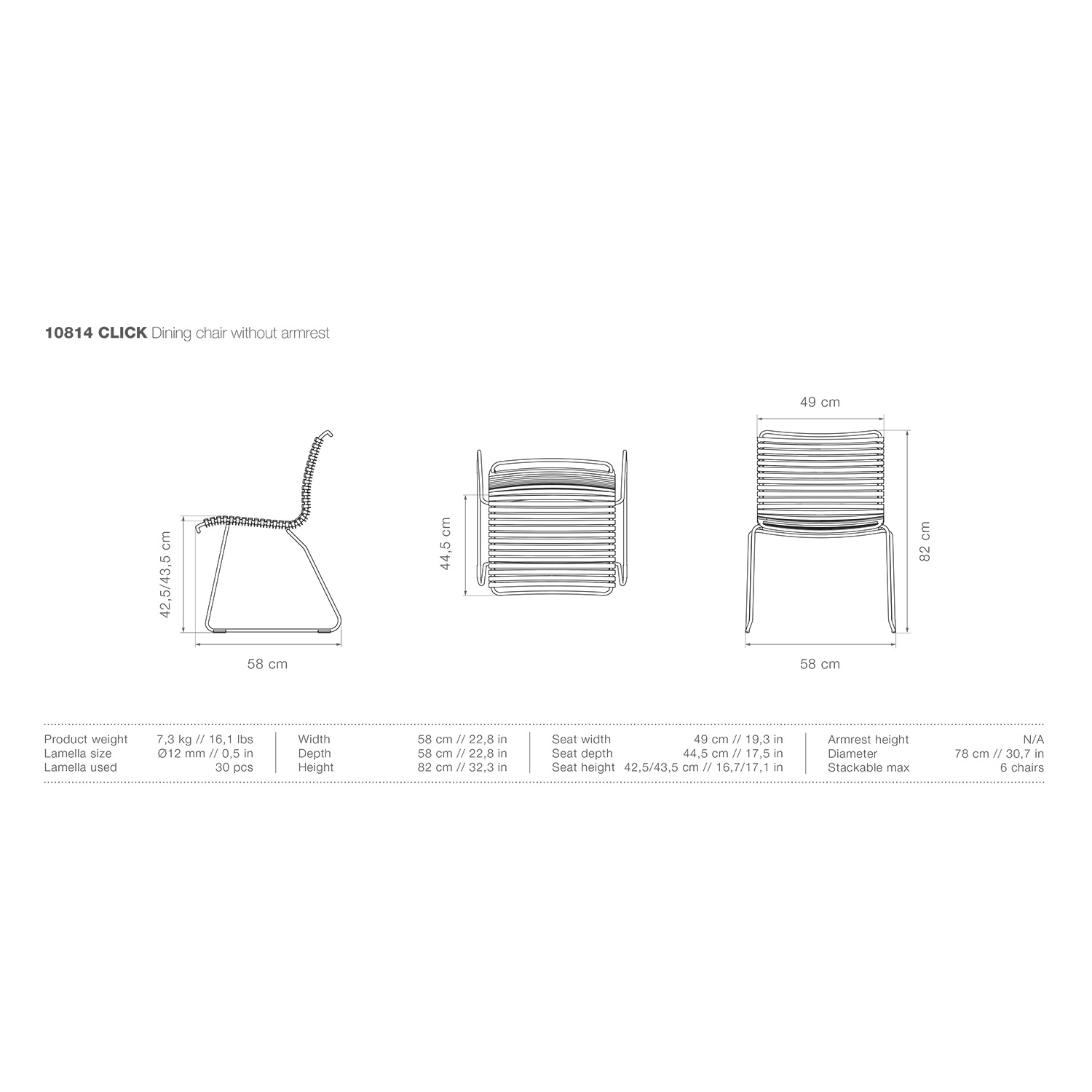 houe dining chair pinegreen abmessungen 92159