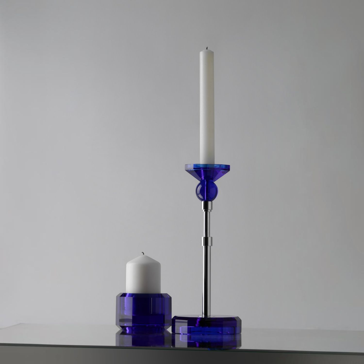 Decor Walther - KRISTALL Kerzenhalter bernstein