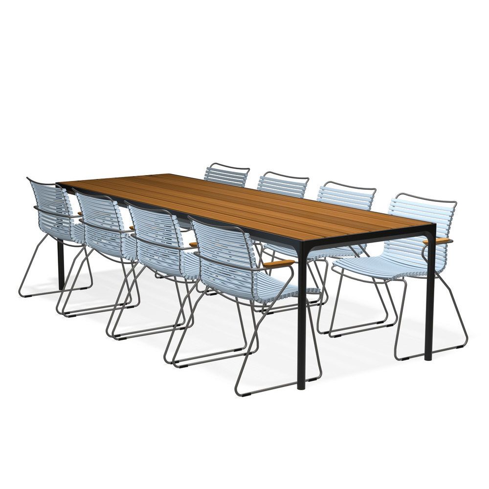 HOUE - Set Four schwarz 270x90 cm + 8x Click S. hellblau