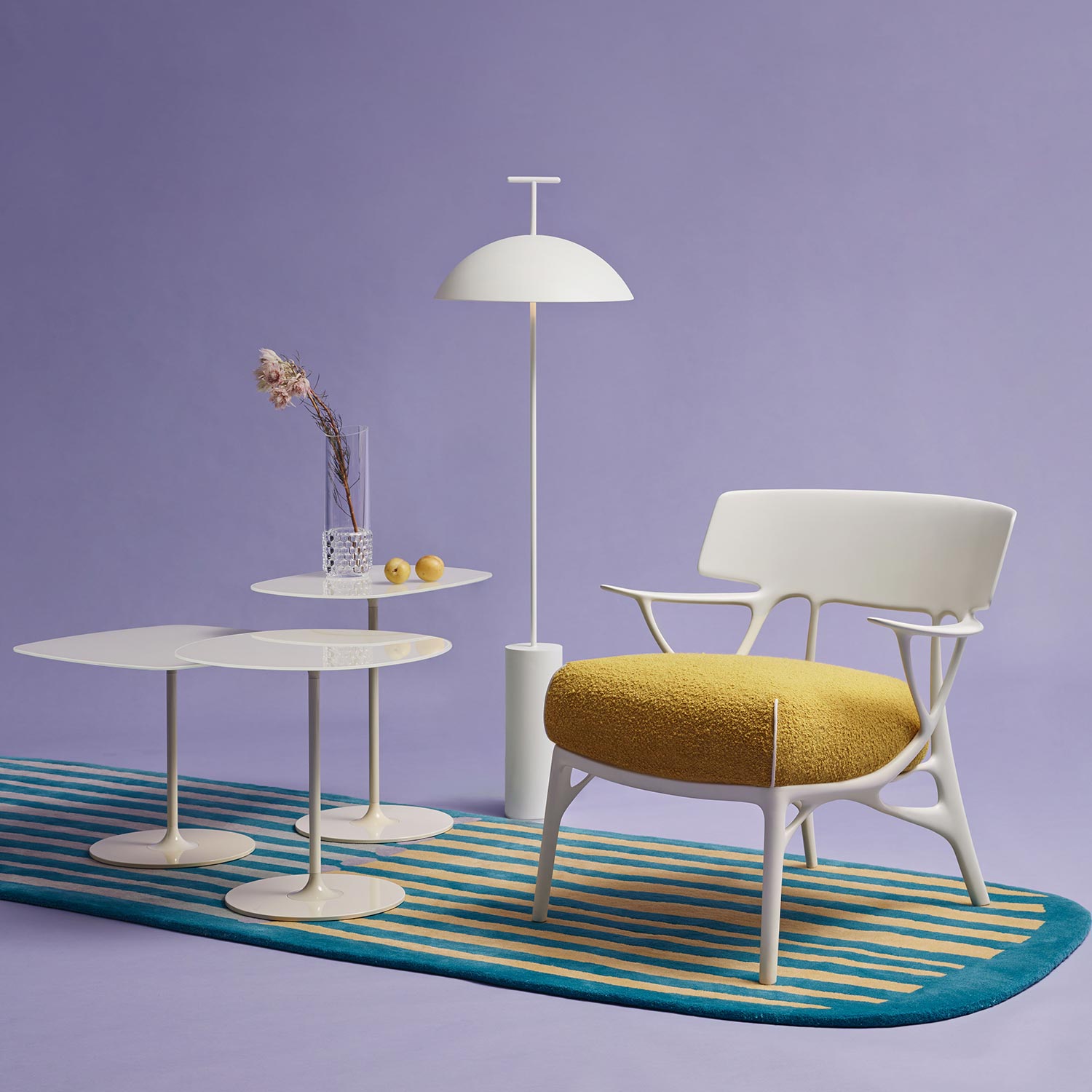 Kartell - A.I. Lounge Bouclé Sessel schwarz-schwarz