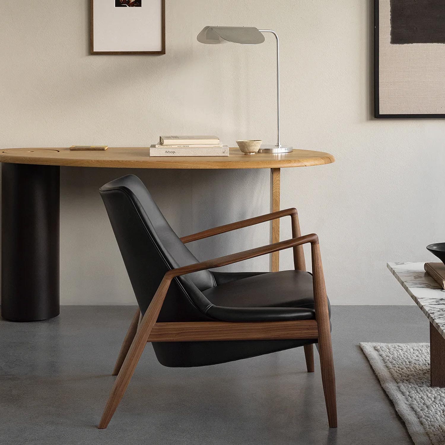 Audo - Seal Loungessessel niedrig Walnut/schwarz