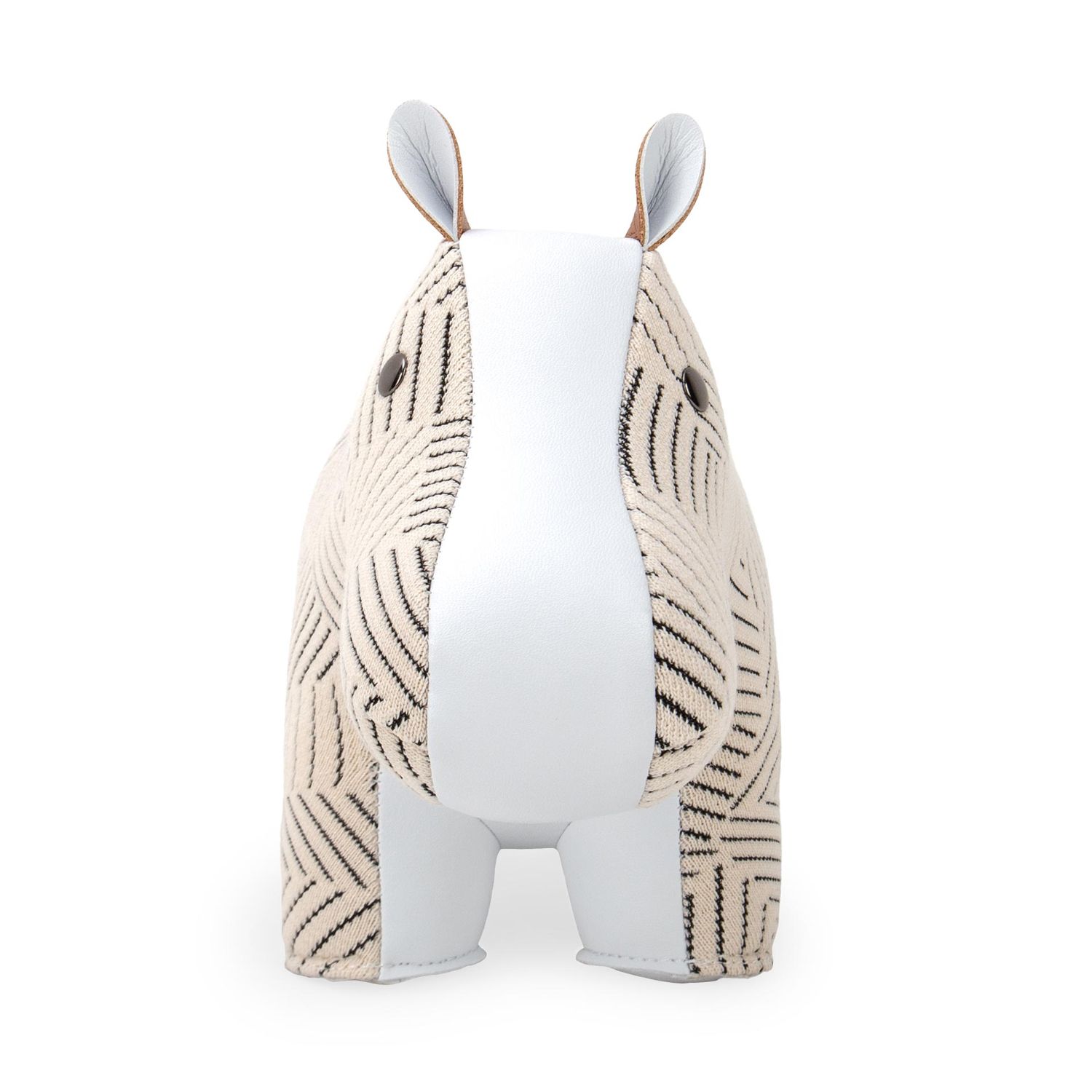 Züny - Buchstütze Nilpferd (Kvadrat Razzle Dazzle) weiß