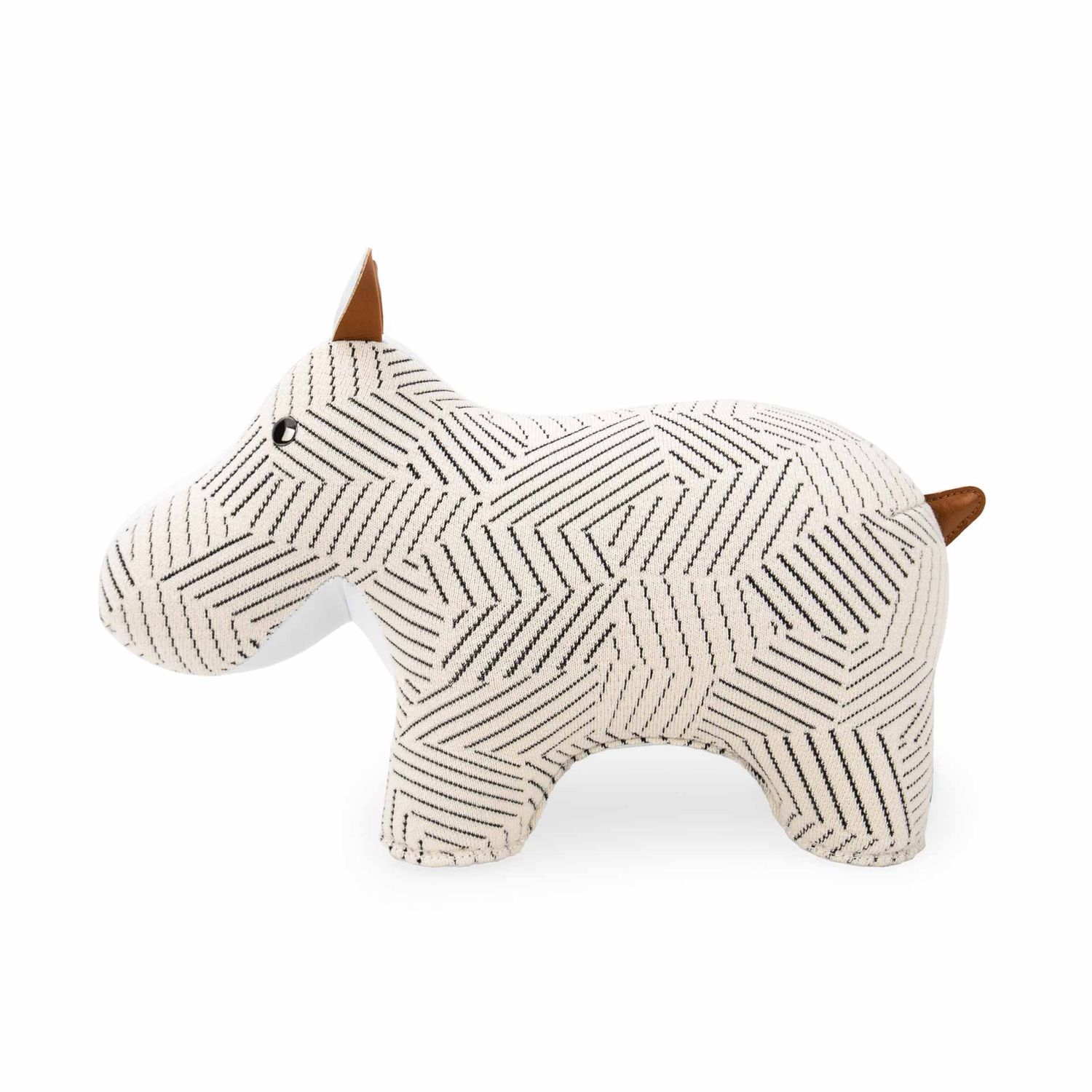 Züny - Buchstütze Nilpferd (Kvadrat Razzle Dazzle) weiß