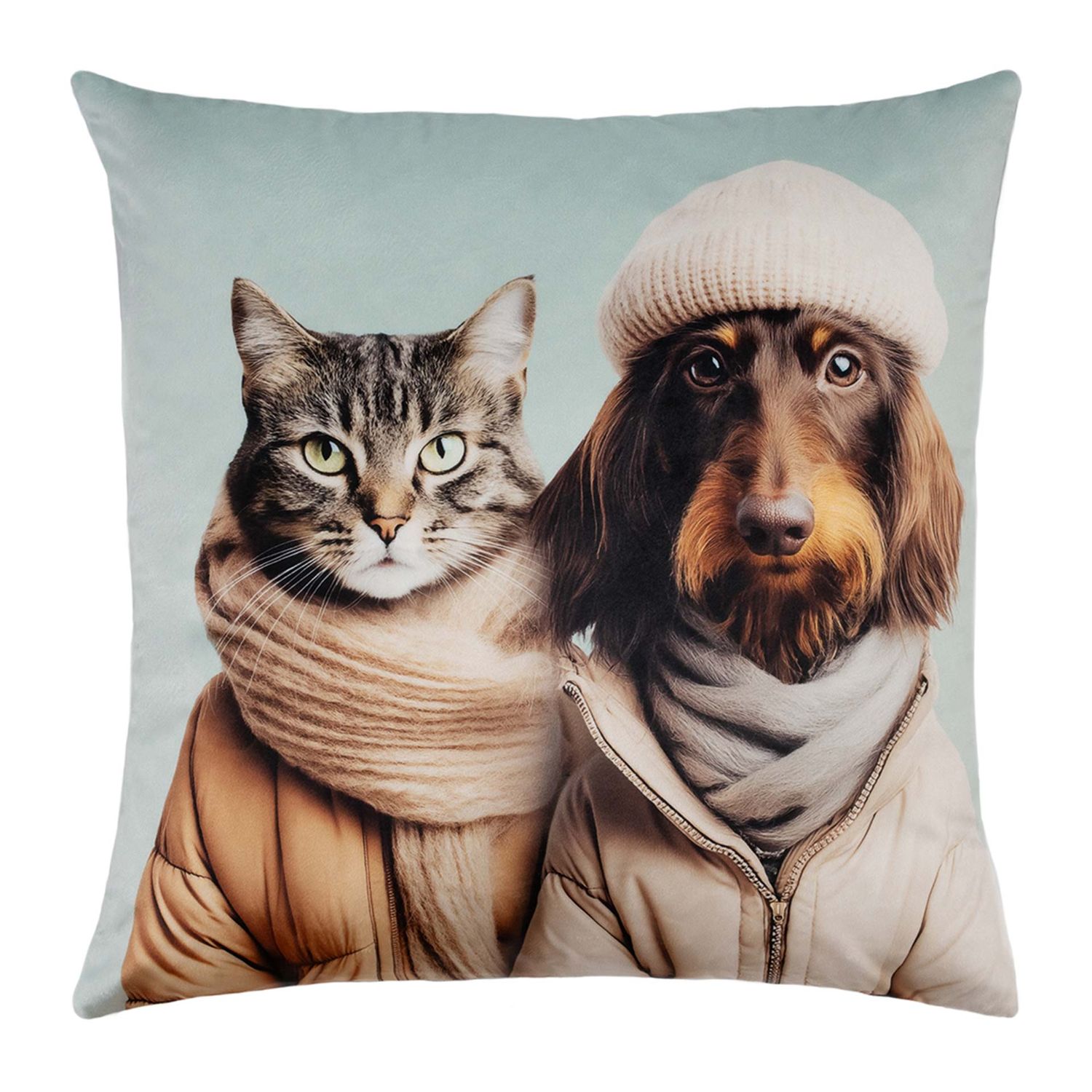 pad - Cat loves Dog 45 x 45 cm mint