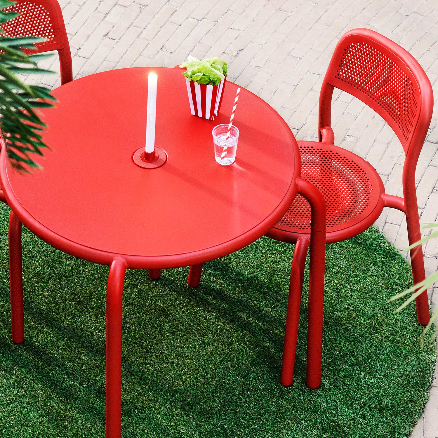 fatboy toni stuhl rot mit tisch 51338