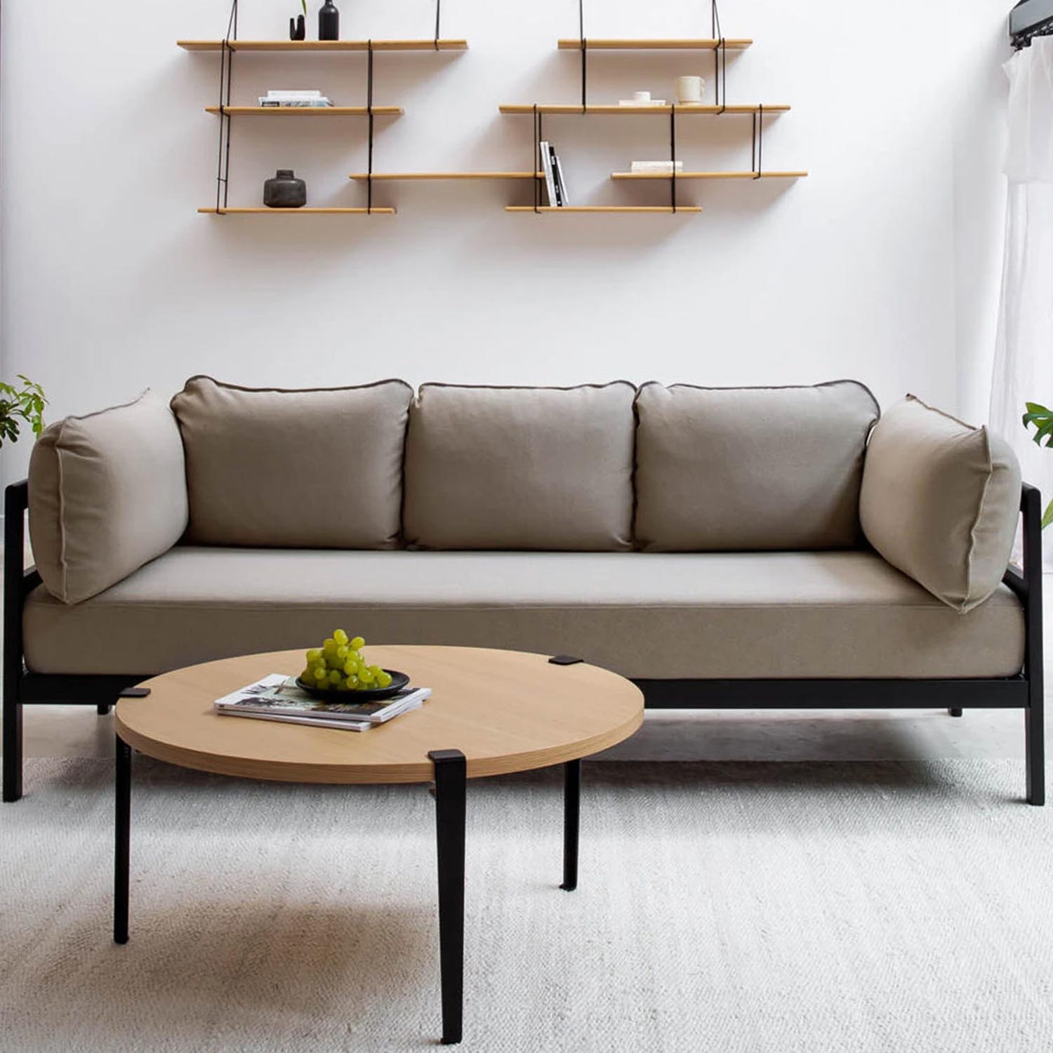 Tiptoe - Couchtisch rund Ø 90 cm Eiche graphitschwarz