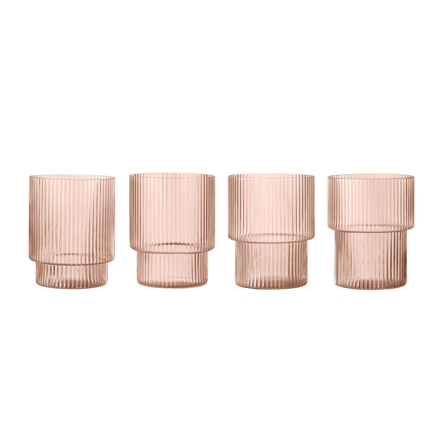Ferm Living - Ripple Gläser 4er Set blush