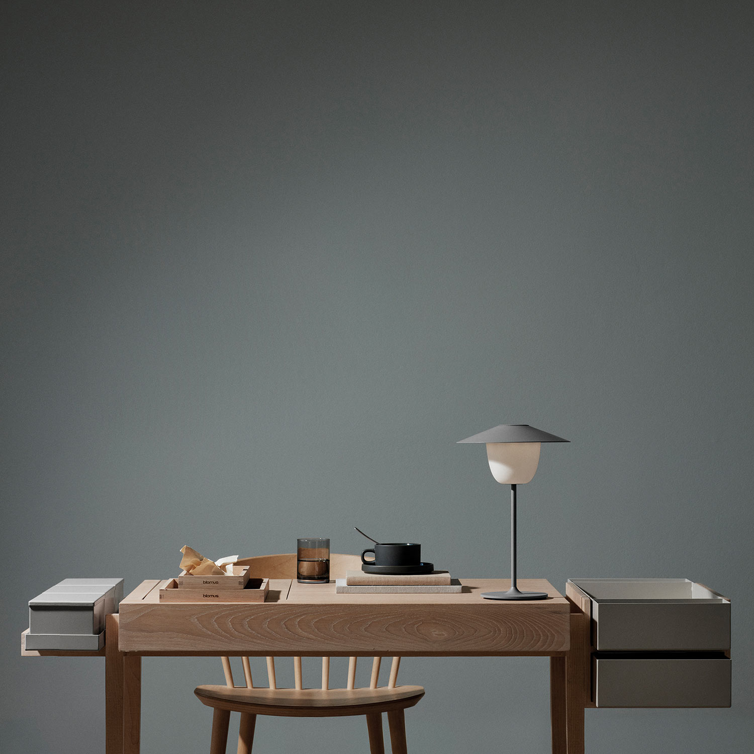 blomus ani tischleuchte gray tisch 82678