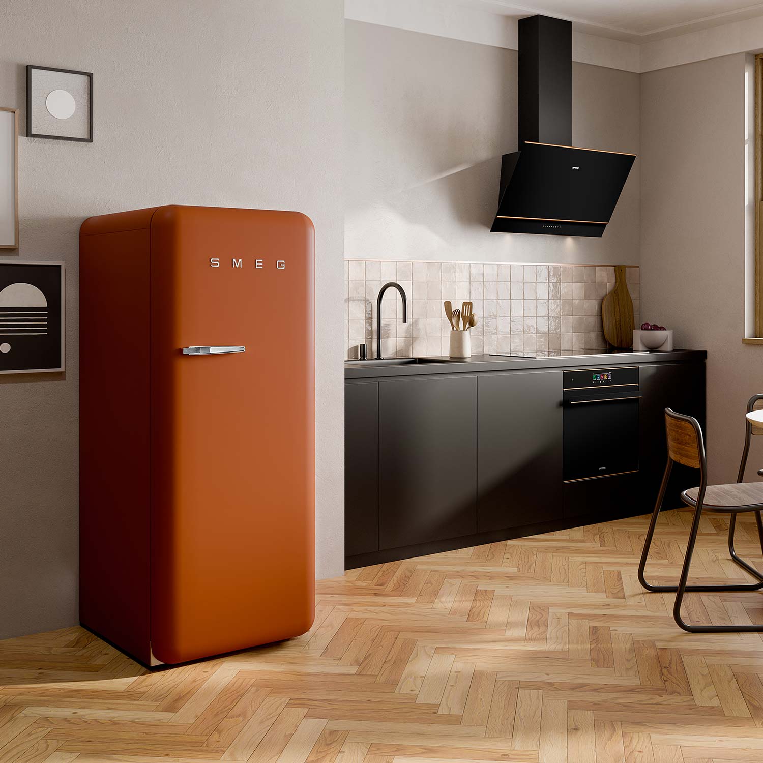 smeg kuehlschrank rust FAB28RDRU5 in der kueche 98885