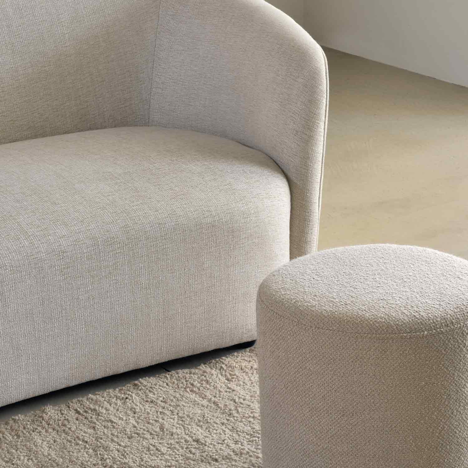 oatmeal ethnicraft 3 sitzer sofa ellipse ambiente wohnzimmer extreme close up 88181