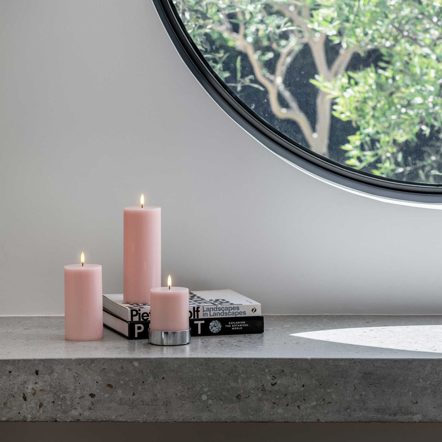 Uyuni Lighting - LED Stumpenkerze smooth 15,2 cm rose powder
