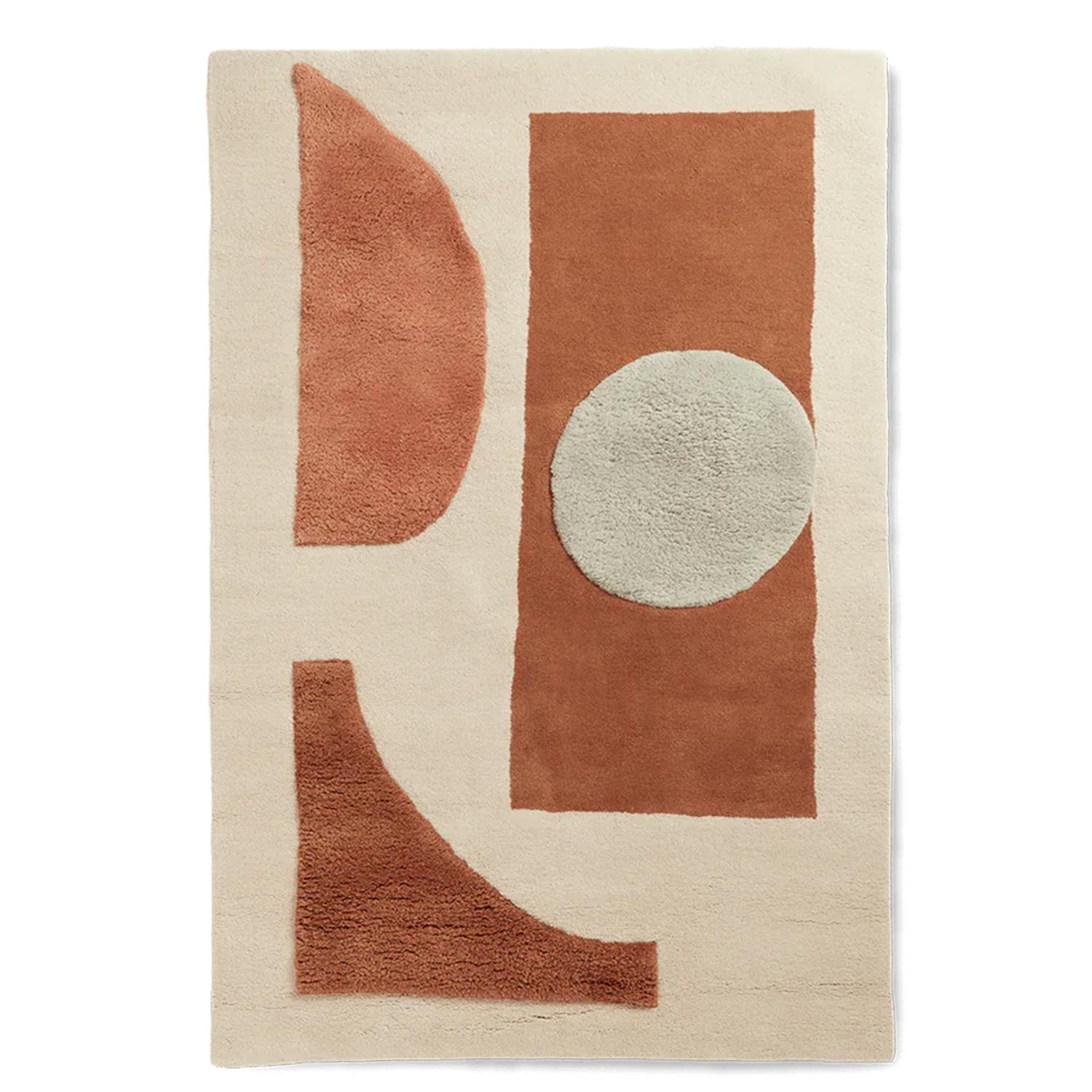 ferm LIVING Bloco Taftteppich Large Blush Offwhite 104246