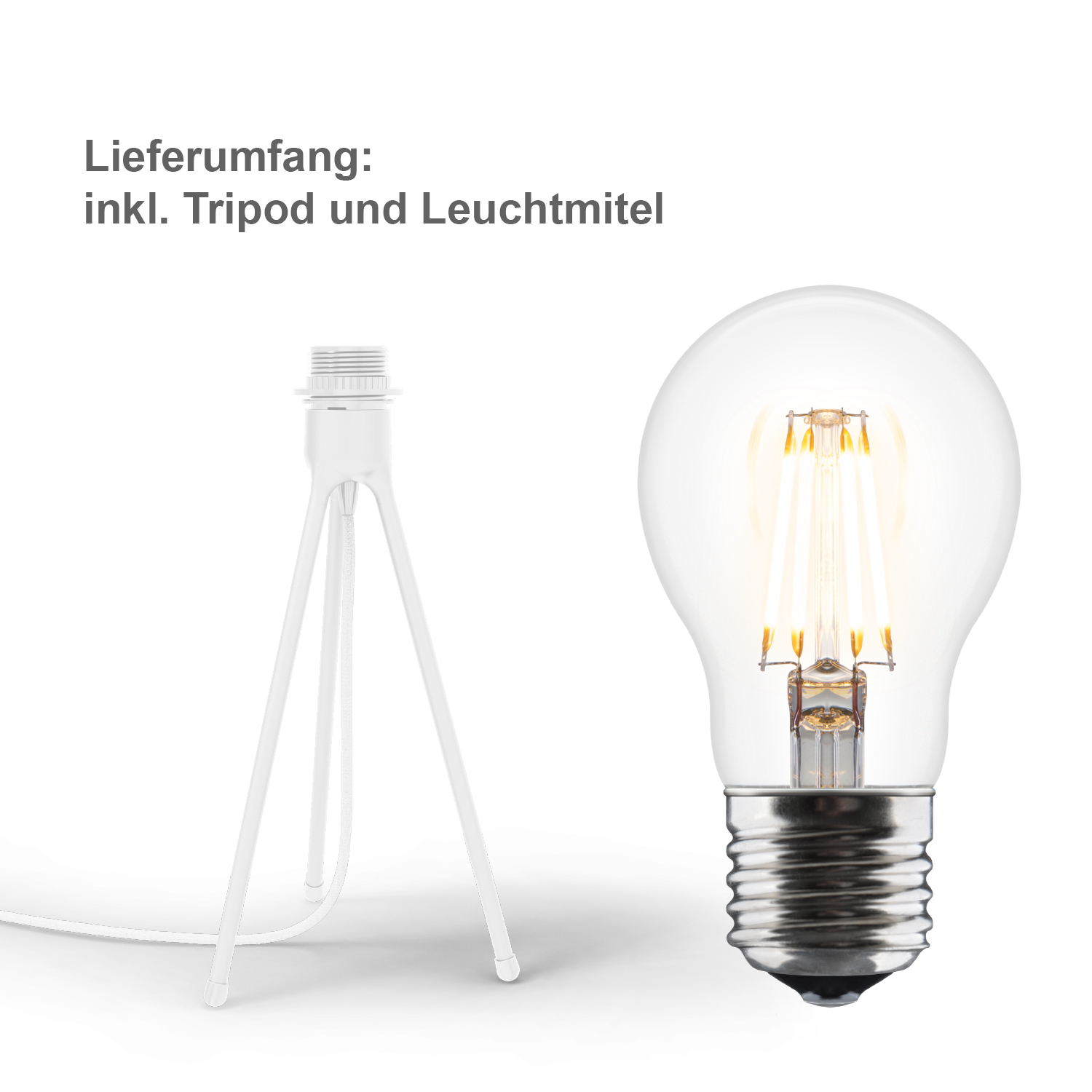 umage tripod nieder weiss leuchtmittel