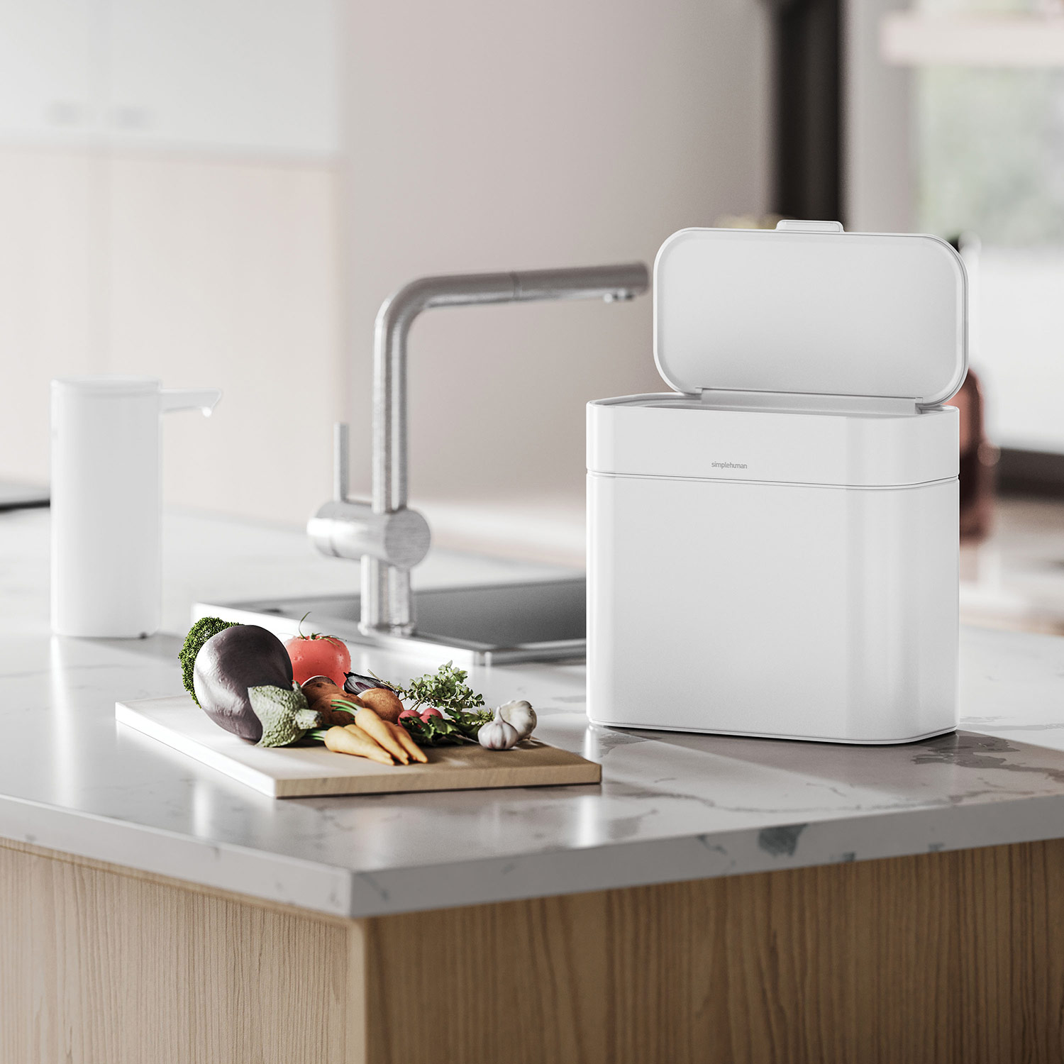 simplehuman kompost caddy weiss kueche 98367