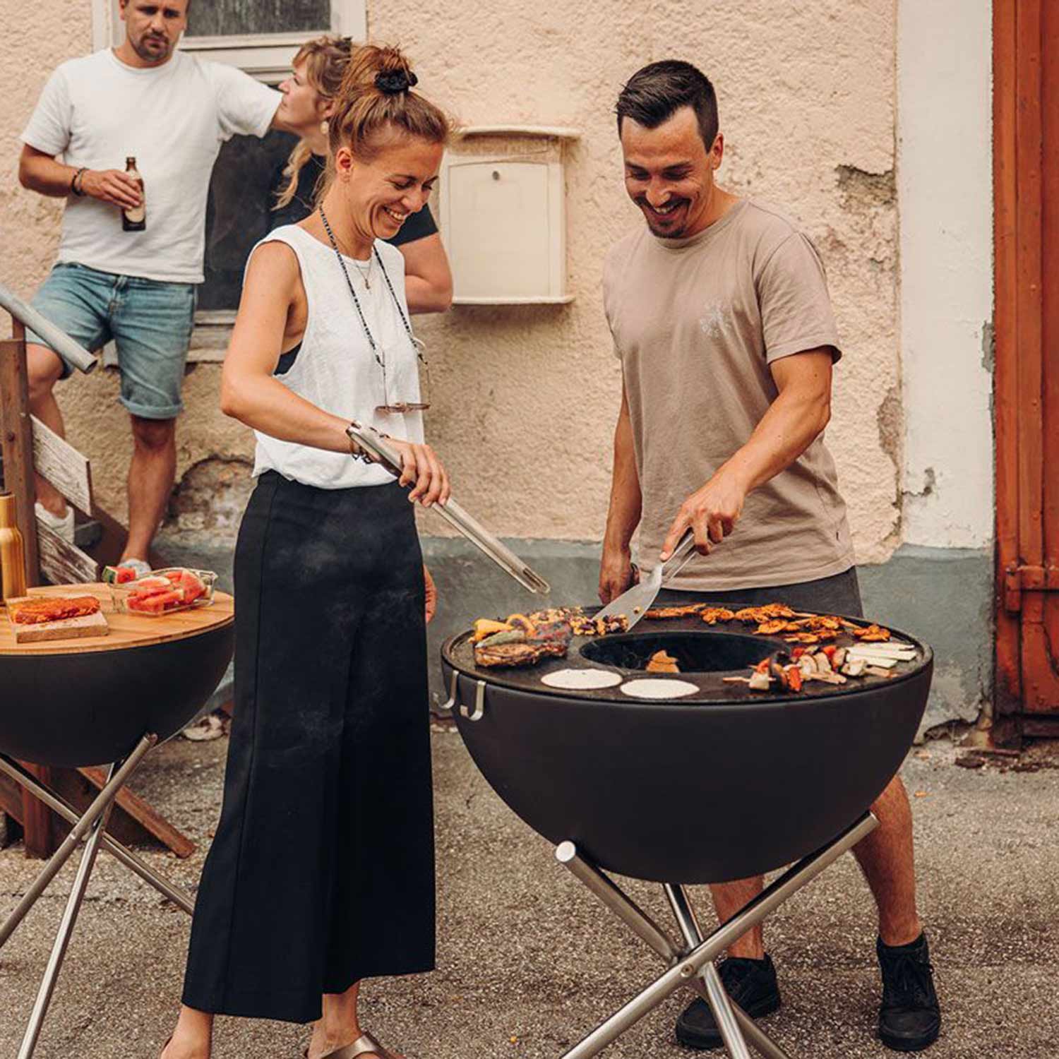hoefats bowl 70 feuerschale mit dreibeim grillen 92355