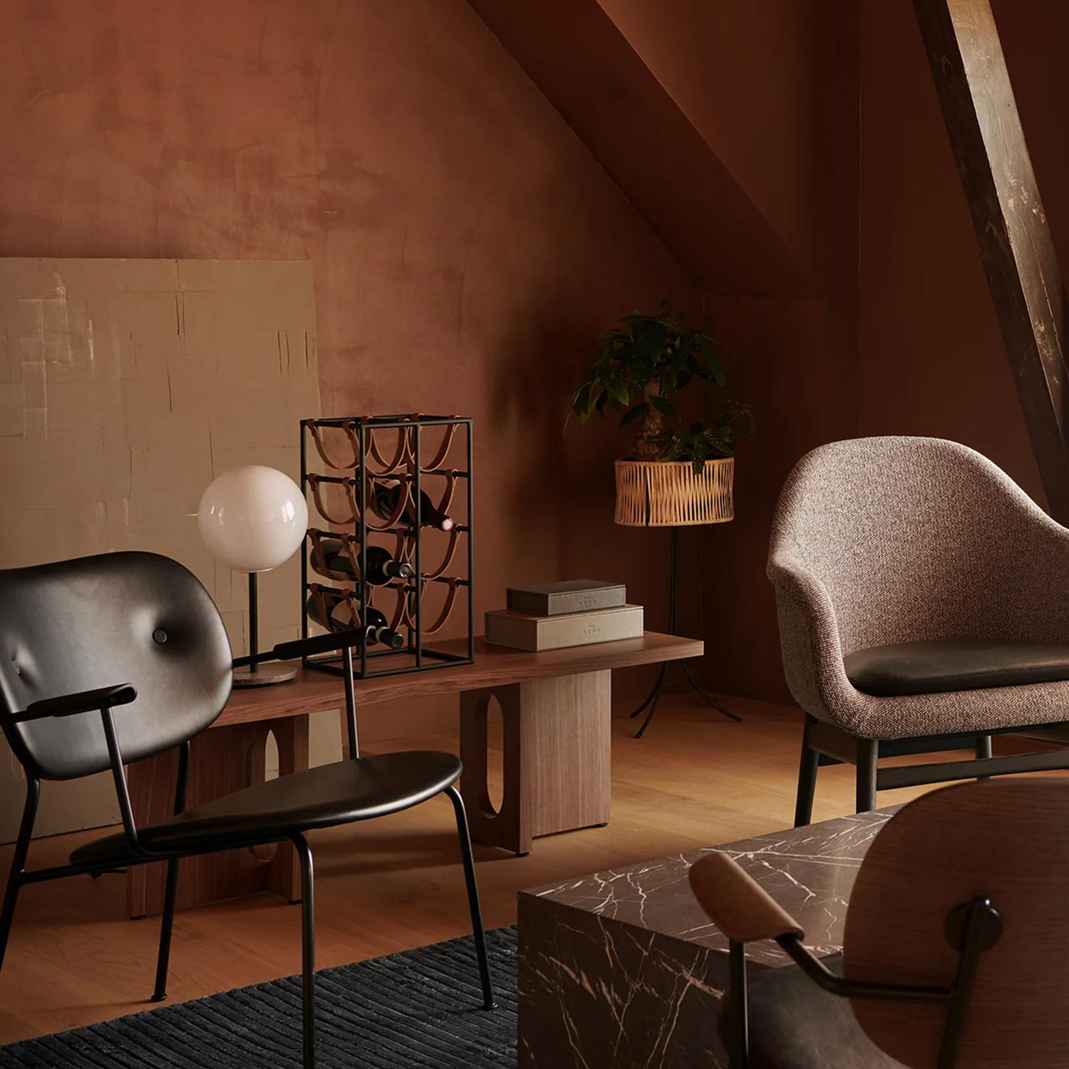 Audo - Co Lounge Chair schwarz/Dark Oak schwarz